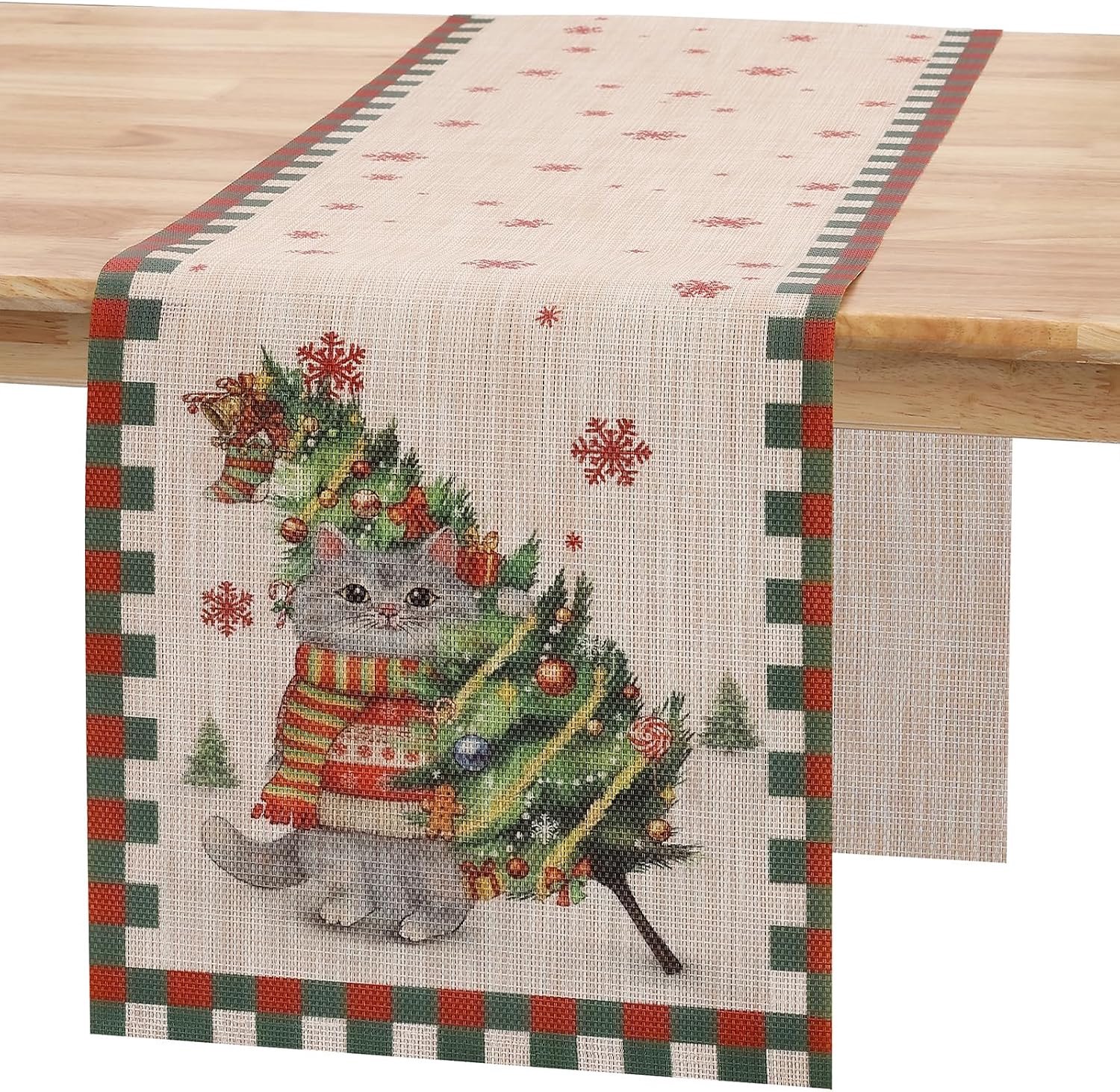 Tafelgangker Kerst 30 x 180 cm - PVC - Niet-slip - Wasbaar en herbruikbaar - Vemera