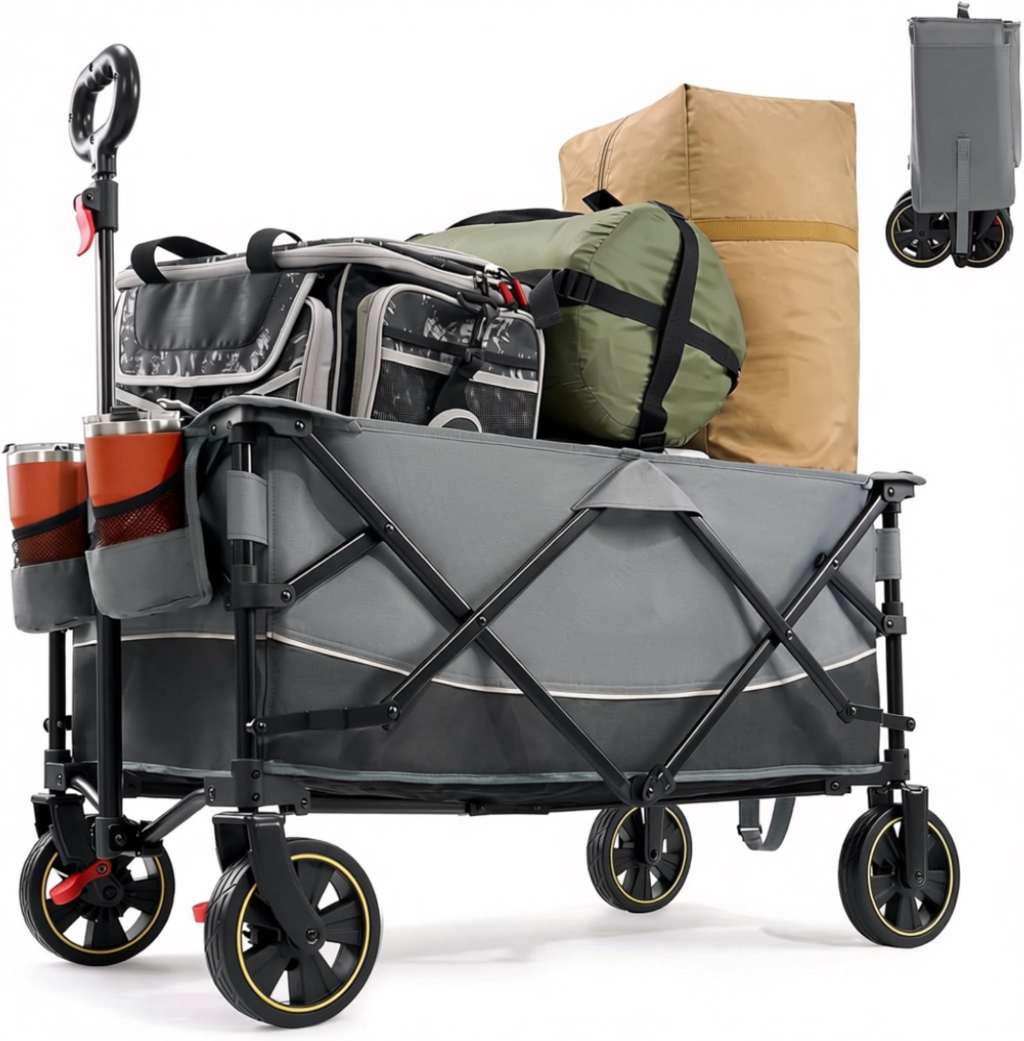 mavoa® Bolderkar - Bolderkar opvouwbaar luchtbanden - Bolderkar kinderenvervoer - (aant L en KG)
