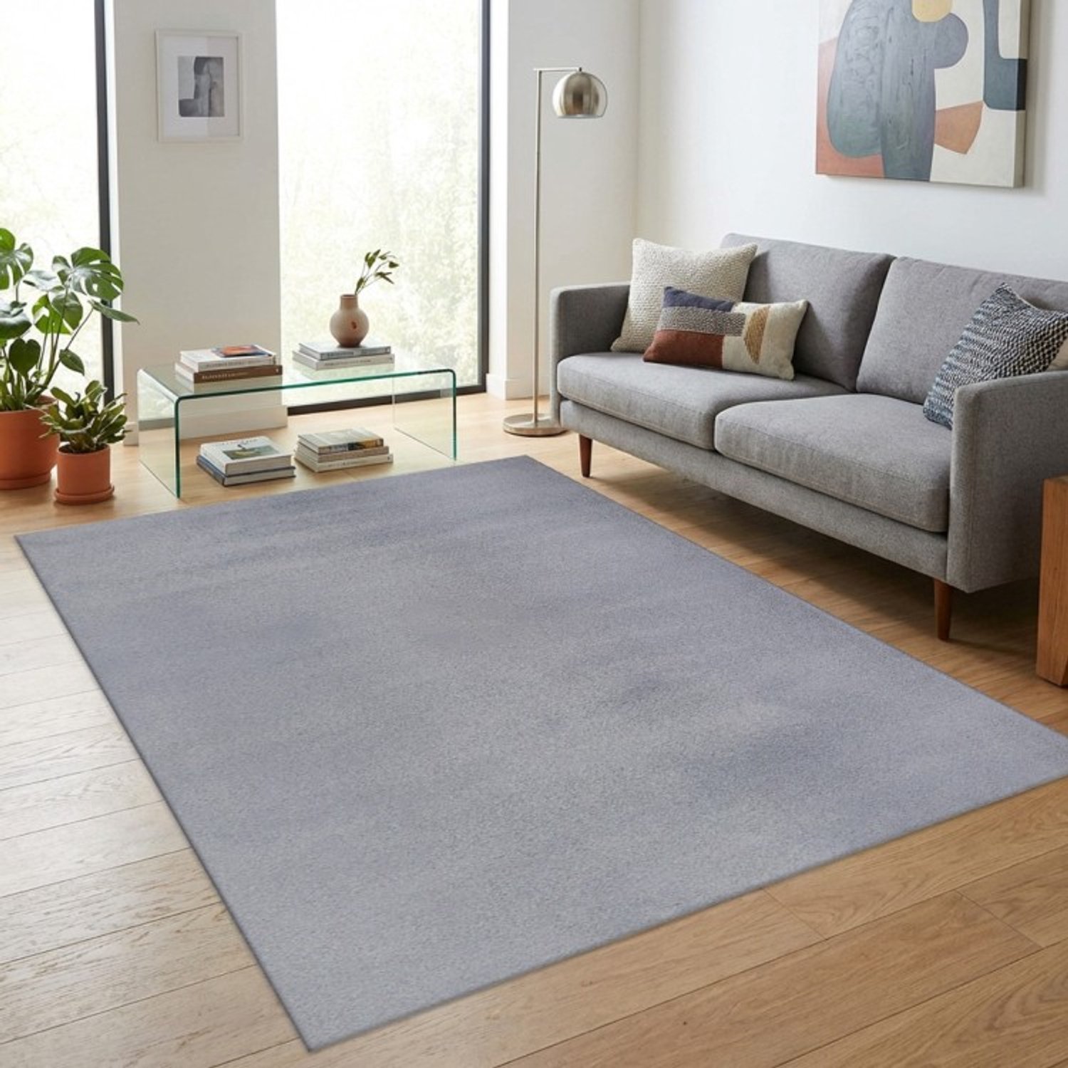TapisTrend Designer tapijt Grijs 140x200 cm Zacht, modern effen vloerkleed van 11 mm voor de woonkamer, slaapkamer en eetkamer