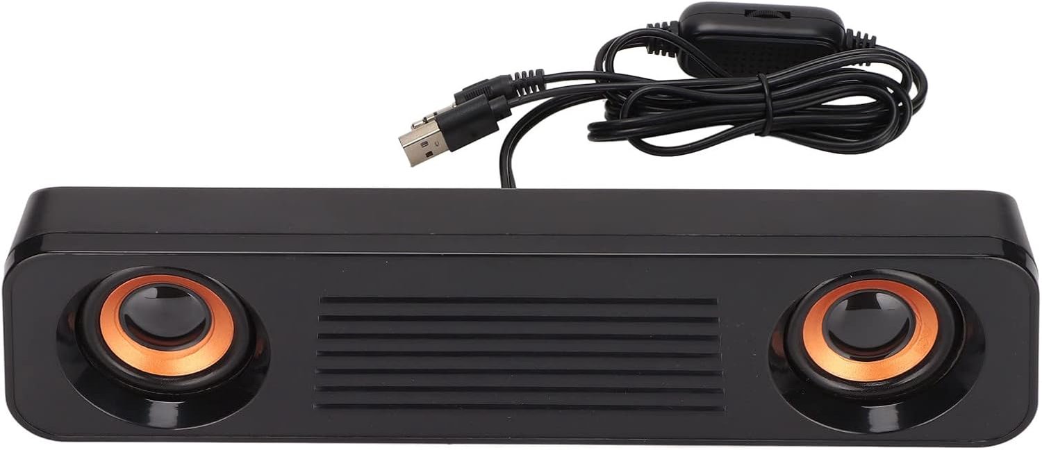 Computer Speakers, Portable Mini Soundbar, Hifi 360° Stereo Subwoofer Desktop Speaker, USB Power Supply, 3.5mm Input - ShopVlot