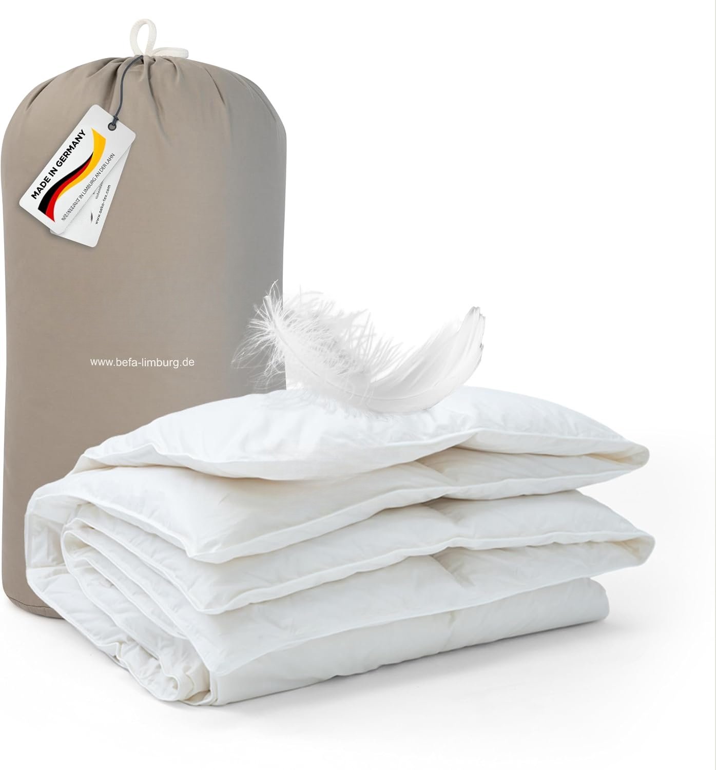 QEVA Dekbed - Dekbed zonder Overtrek - Warmtedeken - Wit - 200cm x 135cm x 3cm