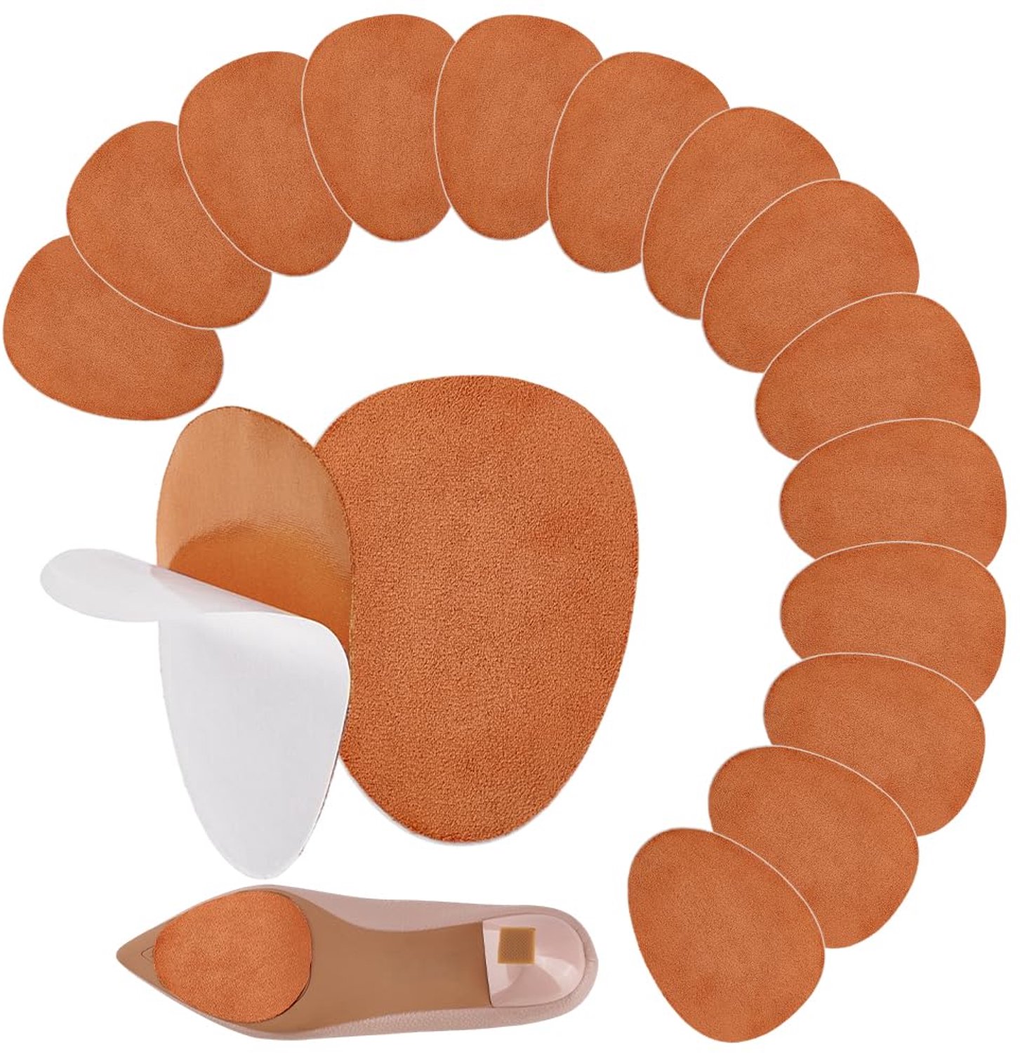 PH PandaHall 20 stuks schoenzoolbeschermers, 6,4 x 8,9 cm antislip schoenpads zelfklevende onderkant van schoenen, hoge hakken, nep suède antislip sch