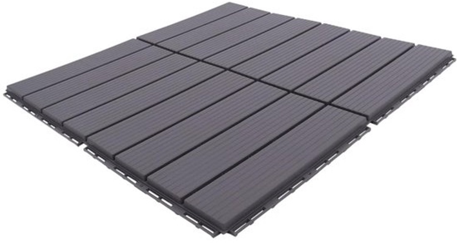 Terrastegels met kliksysteem - Balkontegels WPC - Vloer aanleggen - Antislip groefdesign - 30 x 30 cm - Westminster grijs