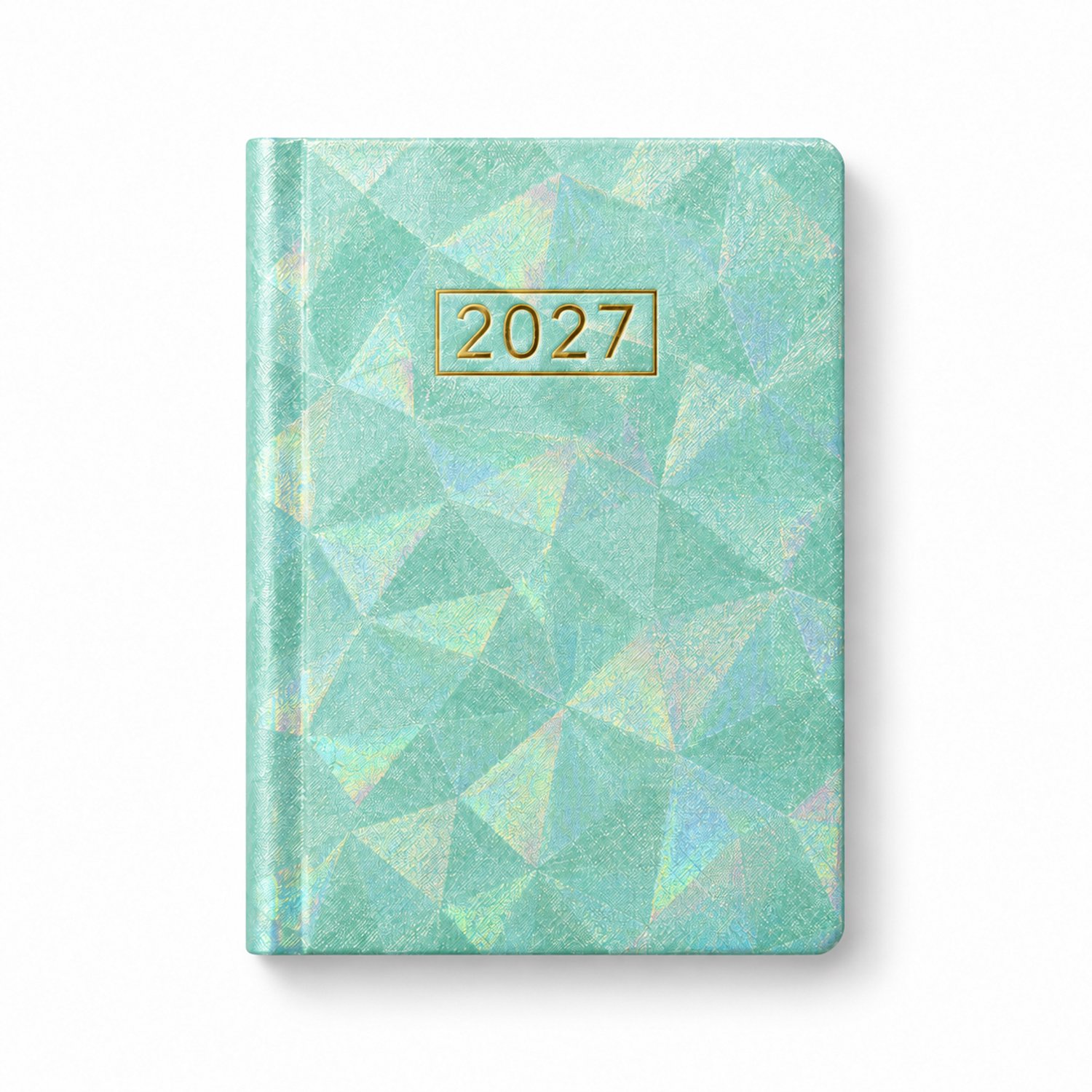 Mini Pocket Weekagenda 2027 A7 – 1 week op 2 pagina’s – 7,4x10,5 cm – Groen