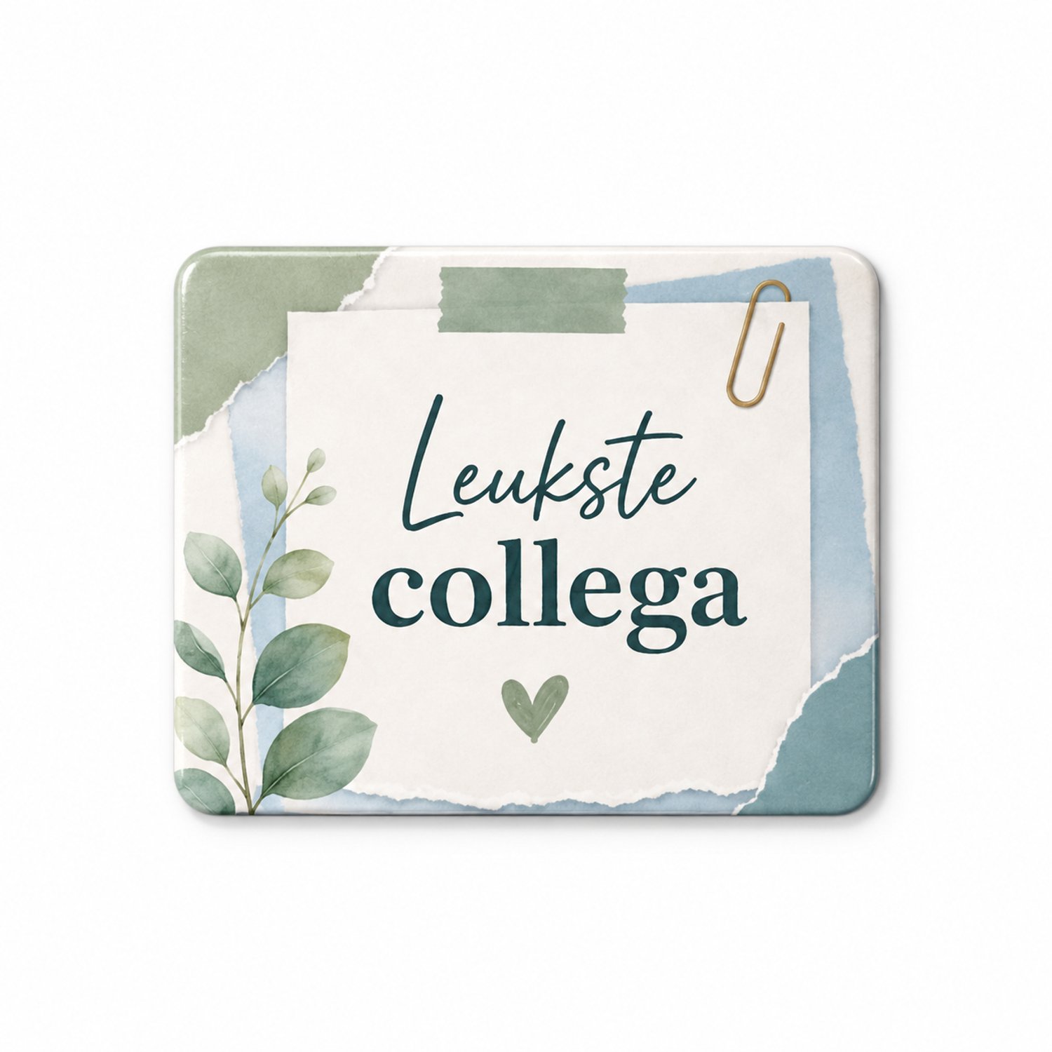 Koelkastmagneet MDF Leukste Collega – 9 x 7 cm – Magneet met Tekst – Cadeau voor Collega