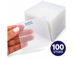 Knaak Transparante Notitie Notes - Vierkant - Waterdicht - Doorschijnend - 76 x 76 mm - 100 stuks