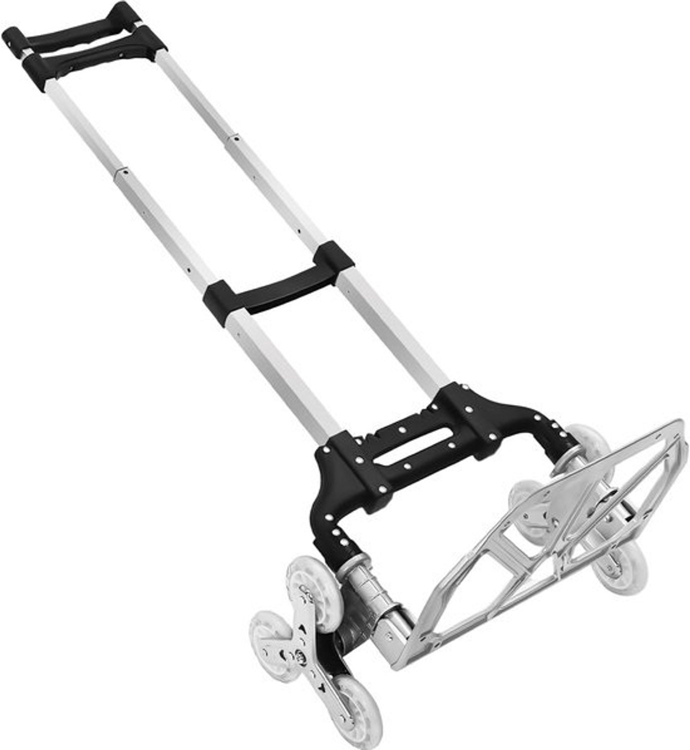Trapsteekwagen - Transportwagen rolwagen - Zwaar transport - Driehoekige wielen klimsysteem - 70 kg draagkracht - Zilver