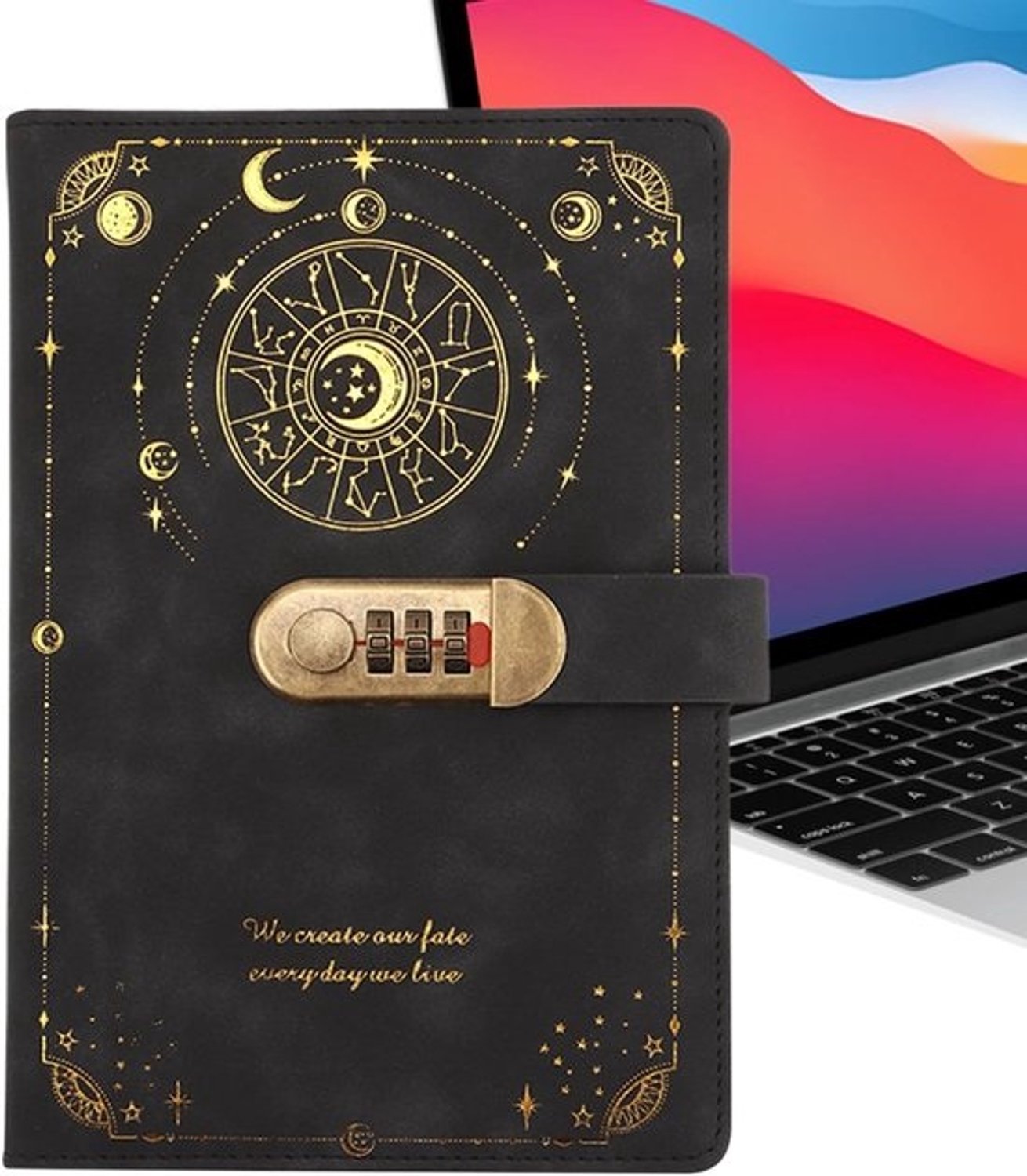 Dagboek Met Slot - Planners Notebook - Persoonlijke Notities - 3-Cijferig Slot - A5 Formaat - Zwart