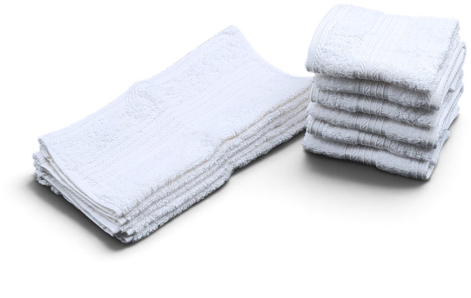 The Linen Room Gastendoekjes – 30 x 30 cm – Set van 12 – 100% Egyptisch Katoen – 600 GSM Dubbelgetwijnd 20/2 Garen – Zacht & Absorberend – Wit