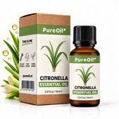 PureOil – Citronella Etherische Olie – 15ml – 100% Puur, Natuurlijk & Vegan – Voor Haar | Huid | Gezicht | Scalp | Diffuser | Aromatherapie