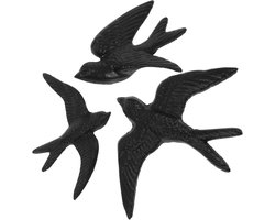 Amosfun 3Pcs Cast Iron Flying Swallow Wall Decor Bird Shape Wall Decor Home Decor Retro Bird Wall Decorations Crafts Portable Bird Decor