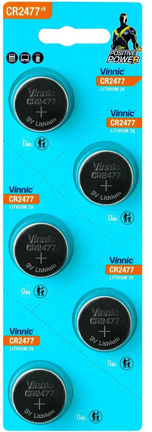 Vinnic CR2477 Lithium Batterij Knoopcel - 5 Stuks