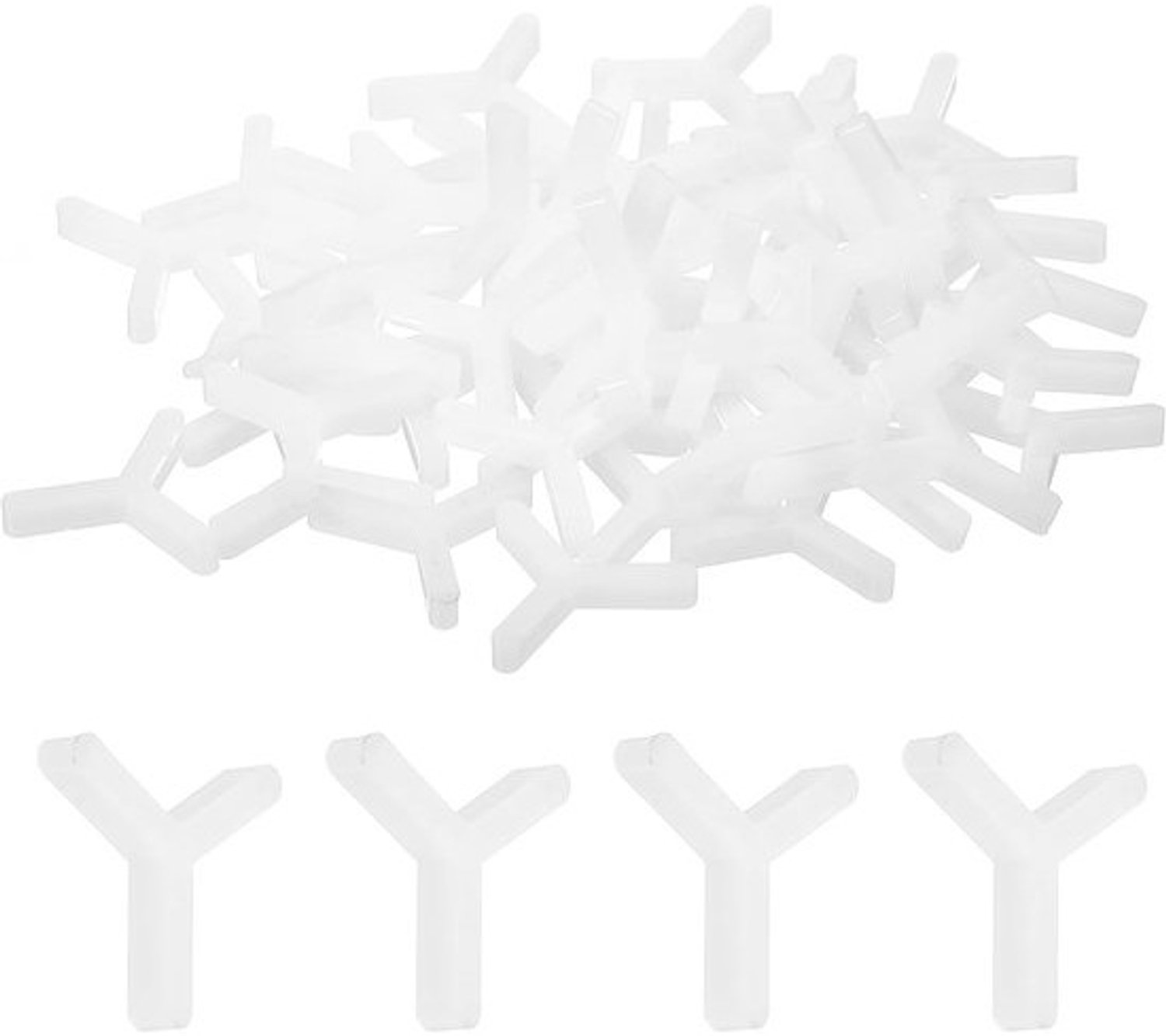 Tegelafstandhouders - Y-Type Spacers - Vloer Installatie - Zeshoekige Vorm - 2.5 mm - Wit
