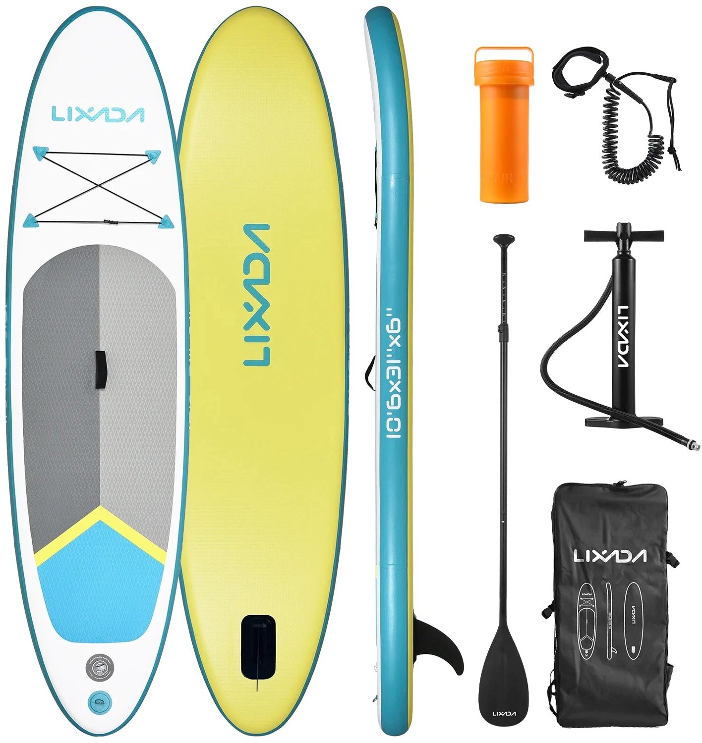 Nyoz opblaasbaar SUP paddleboard - Sup board - Surfboard - 320 cm - Tot 150 kg draagvermogen - 15 PSI - Antislip - Complete set