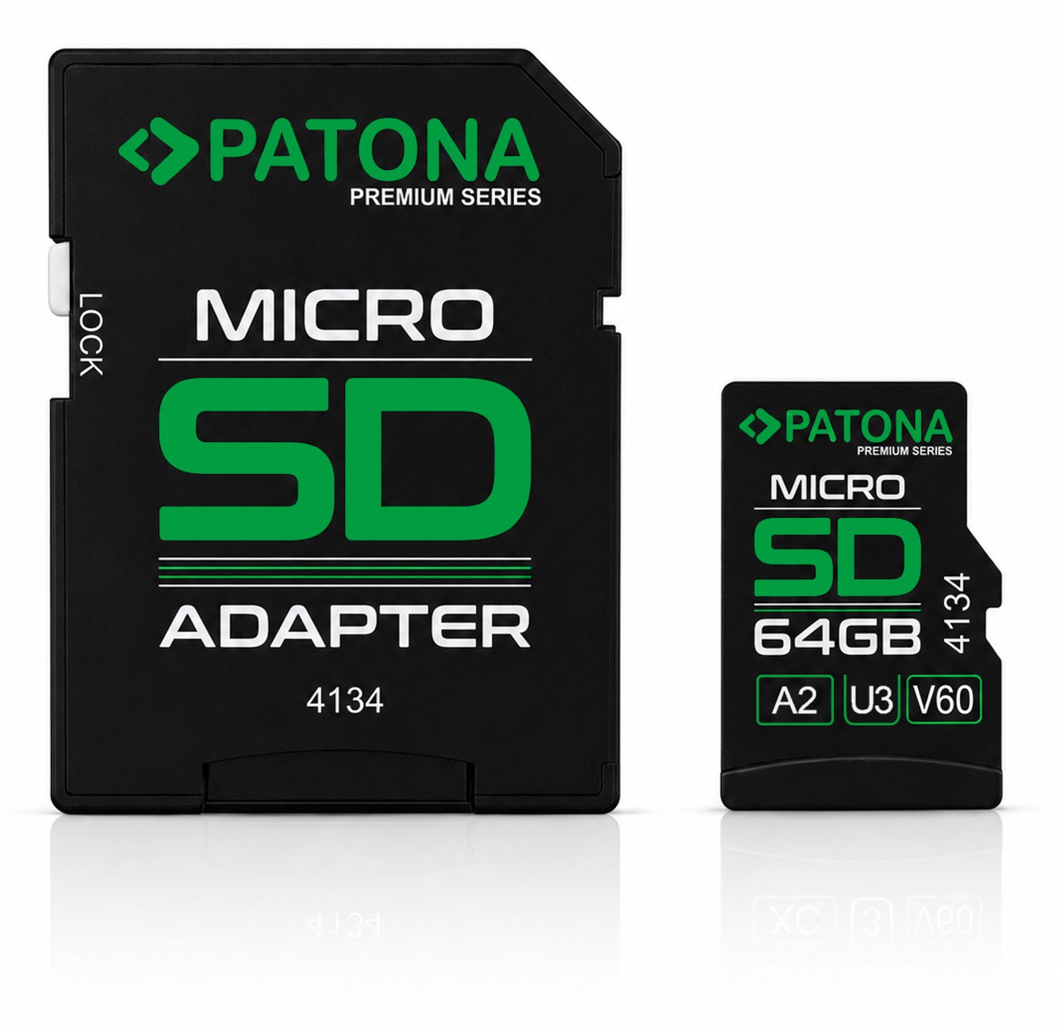 Premium microSDXC geheugenkaart 64GB - Class10 U3 V60 inclusief SD-adapter