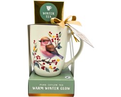 Kerstcadeauset - Kerstmok met doosje winterthee -Roodborstje