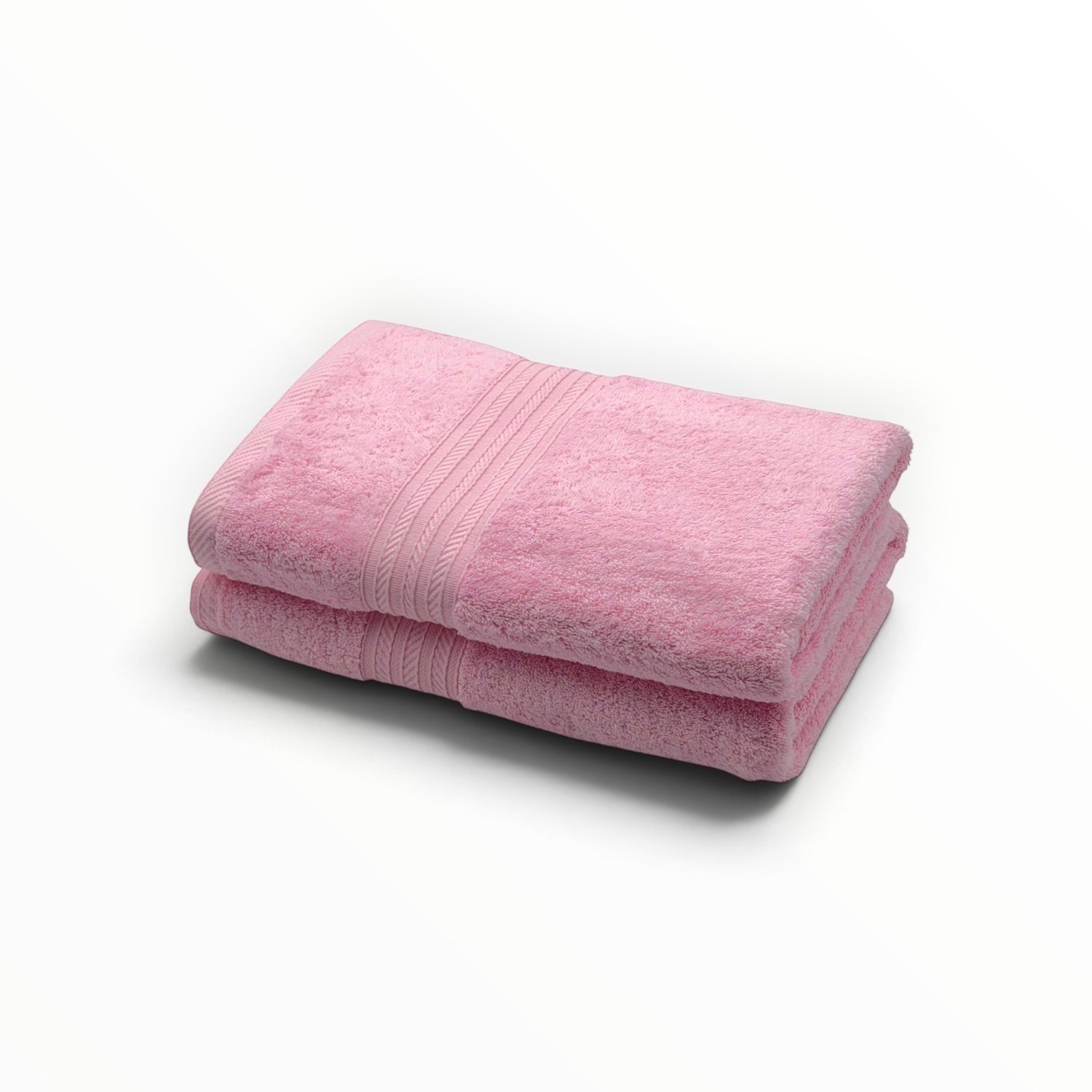 The Linen Room Badlakens – 90 x 160 cm – Set van 2 – 100% Egyptisch Katoen – 600 Gram/ m2 – Poederroze