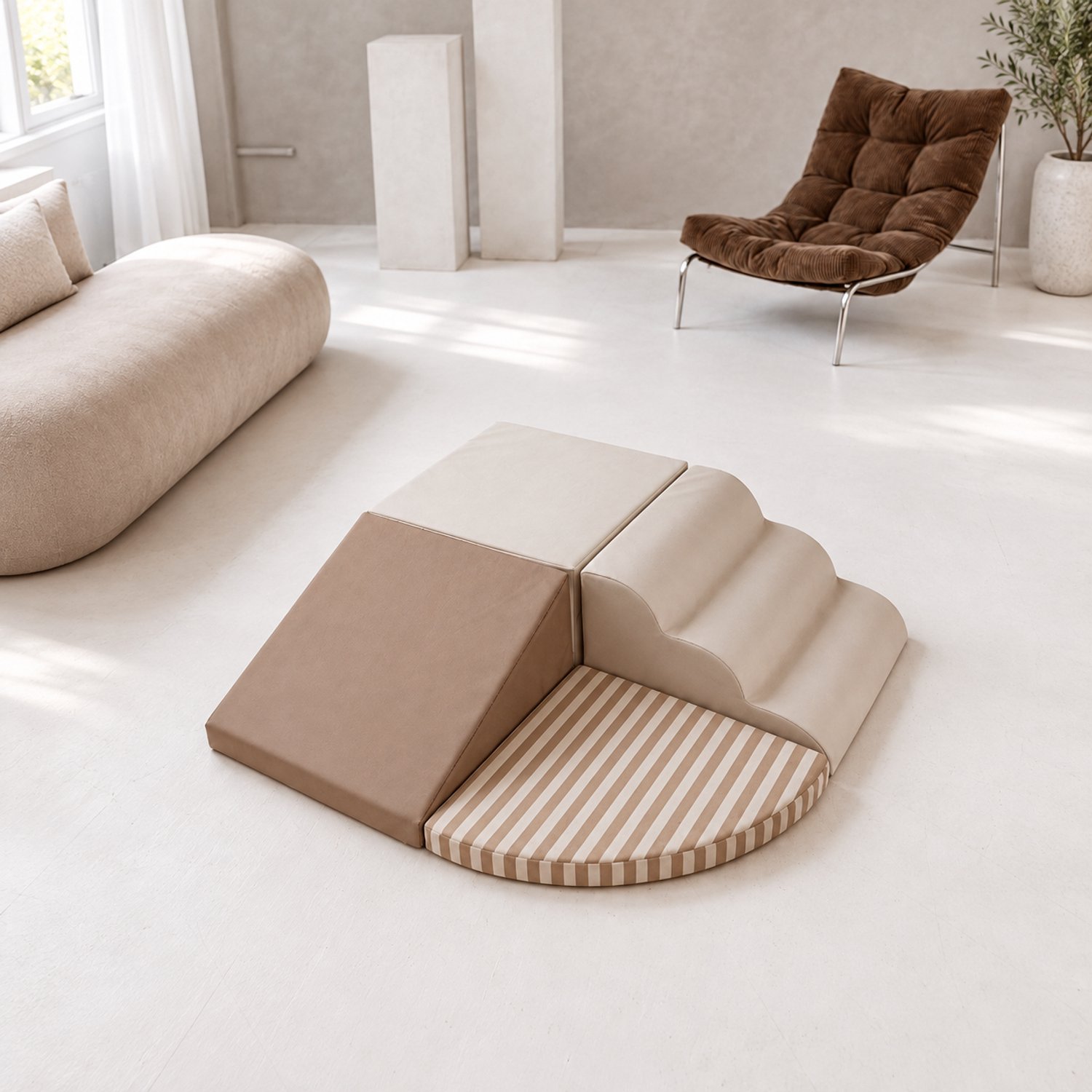 HENVAE® Baby Foam Blokken Speelset - 4-delig - Glijbaan - Baby - Baby Speelgoed 6 maanden - Zachte blokken Baby - Montessori Speelgoed - Speelgoed 1 jaar - Educatief Speelgoed - Stapelblokken - Sensorisch Speelgoed - Speelblokken - Klimblokken Baby
