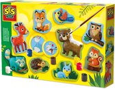 SES Creative Gieten en Schilderen Set - Bosdieren met Verf en Gietmal - Vanaf 5 Jaar - Knutselen - Sneldrogend - Schoencadeautjes Sinterklaas