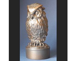 Uil beeldje - Giambologna - museum collectie - koper look - 18 cm