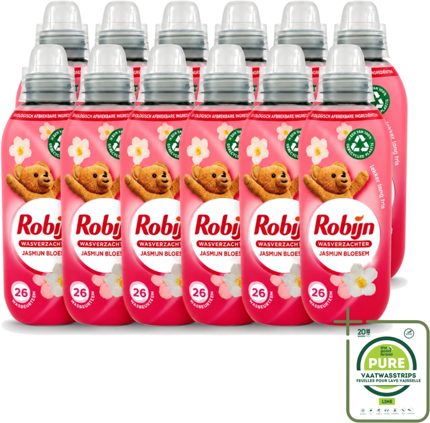 12 x Robijn – Wasverzachter – Jasmijn Bloesem – 650 ml - Grootverpakking - Vaatwasstrips - Wasverzachter Jasmijn Bloesem - Wasverzachter Jasmijn - Wasverzachter Voor Kleding - Wasverzachter Met Geur - Wasverzachter Voor Wasmachine