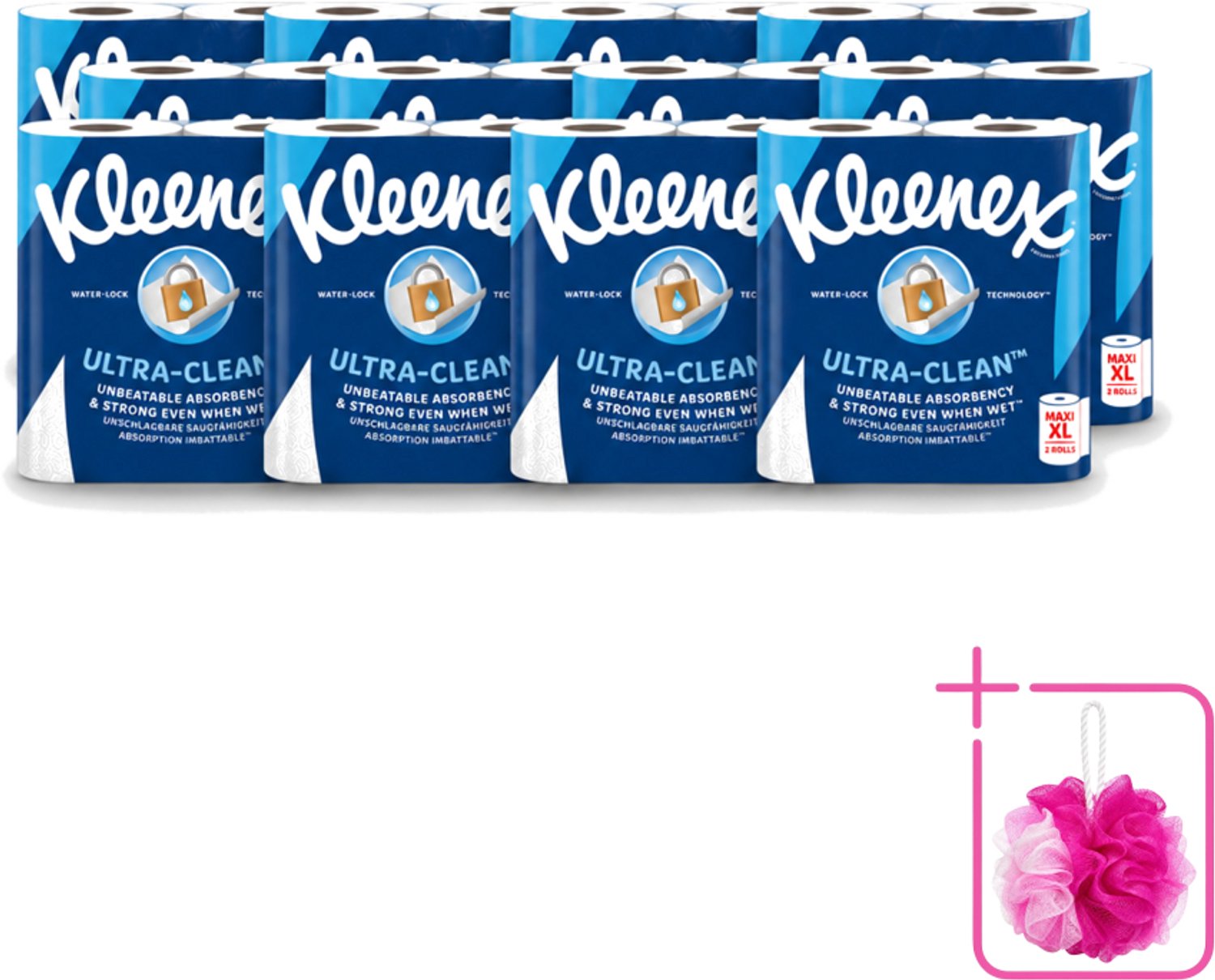 12 x Kleenex - Keukenpapier - Ultra Clean - Maxi XL - Absorberend - 2 Rollen - Bulkverpakking - Kleenex Keukenpapier - Douchemop - Keukenpapier