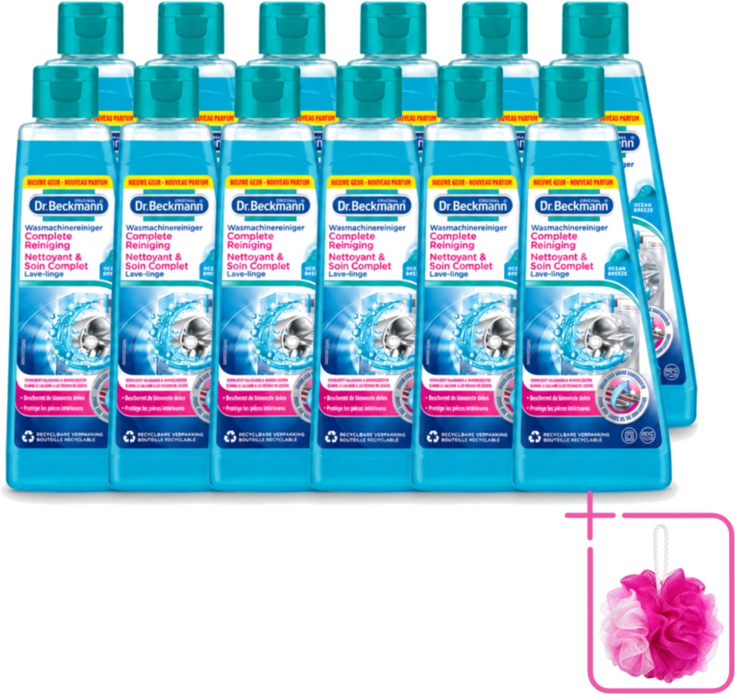 12 x Dr.Beckmann - Wasmachinereiniger - Ocean Breeze - Anti-Kalk - 250 ml - Bulkverpakking - Wasmachine reinigen - Douchemop - Kalk verwijderen