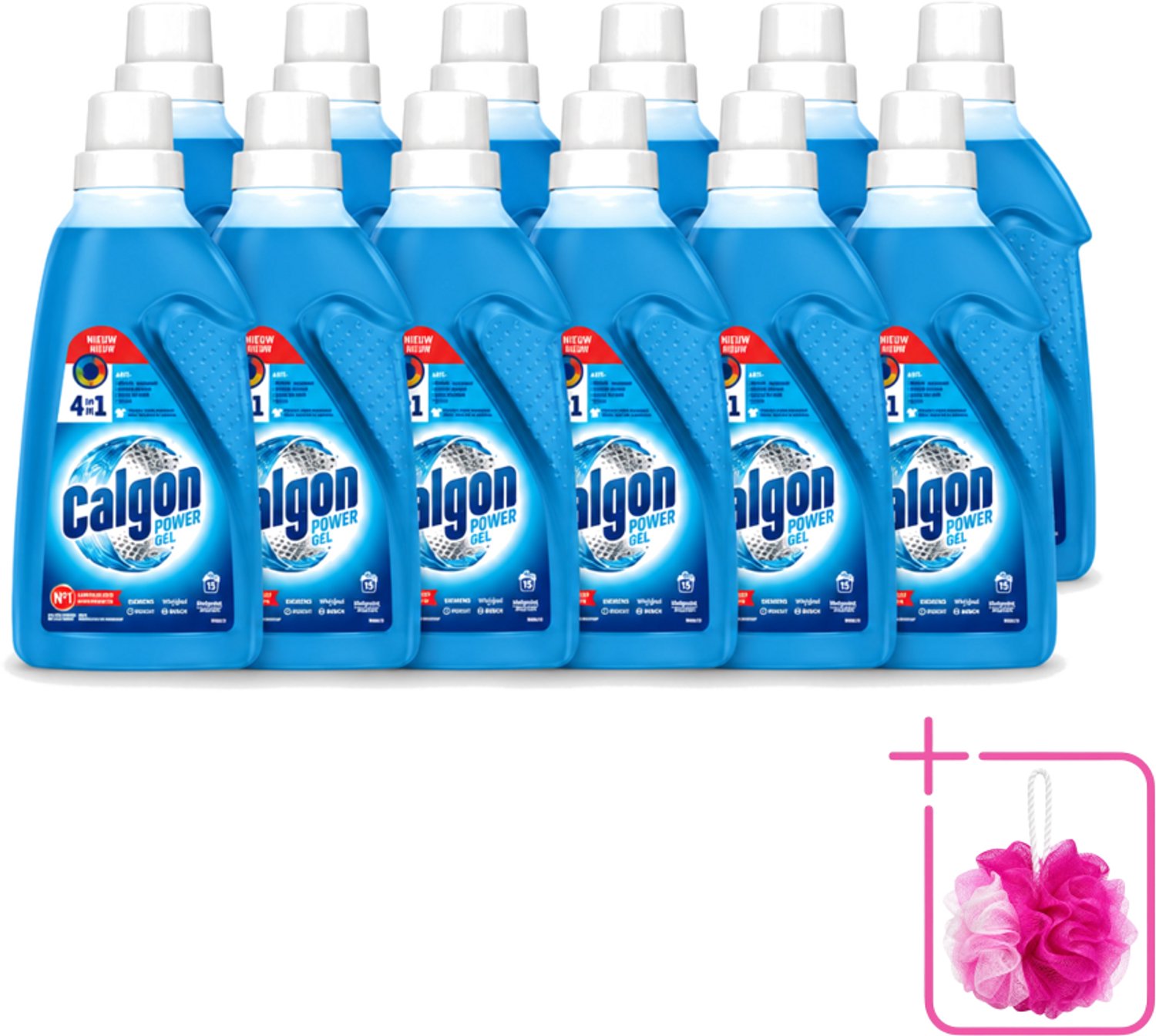 12 x Calgon - Wasmachinereiniger - Gel - Tegen Kalkaanslag / Wasmiddelresten / Geuren - 750 ml - 15 Wasbeurten - Bulkverpakking - Wasmachine reinigen - Douchemop - Kalkvrije wasmachine