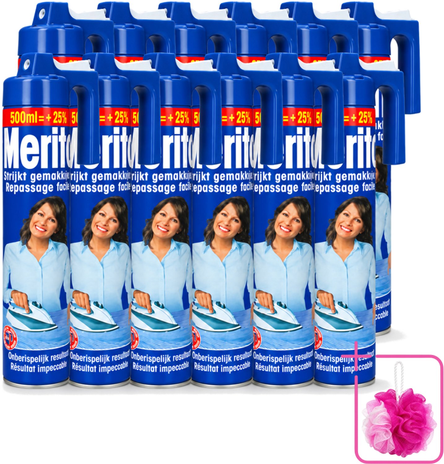 12 x Merito - Strijkspray - 500 ml - Bulkverpakking - Strijkspray - Douchemop - Linnen strijken