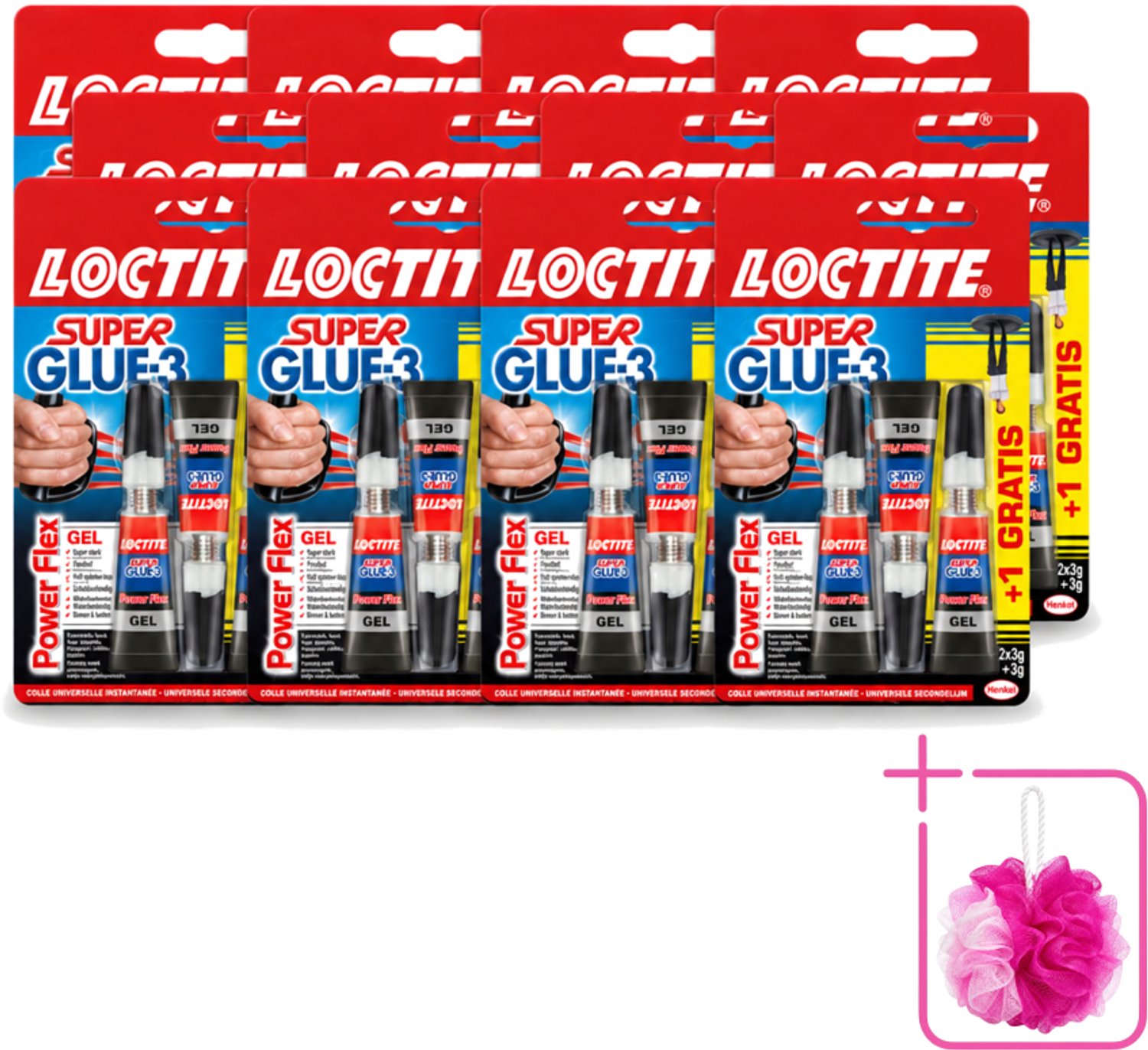 12 x Loctite - Secondelijm - Power Flex - 3 Lijmtubes - Bulkverpakking - Secondelijm - Douchemop - Power Flex