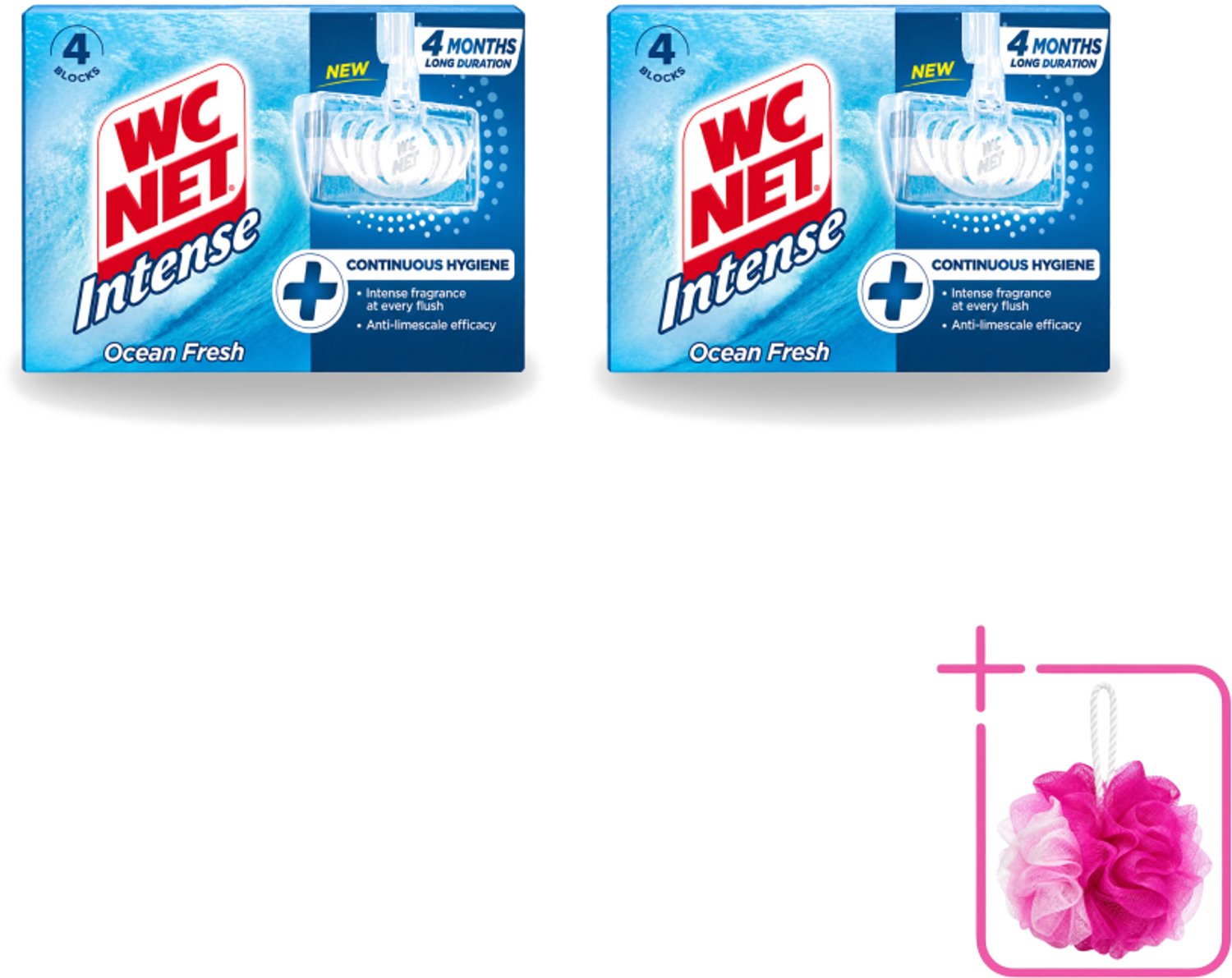 2 x WC Net - Toiletblok - Ocean Fresh - 4 Blokjes - Bulkverpakking - Toiletblok - Douchemop - Zuurstof