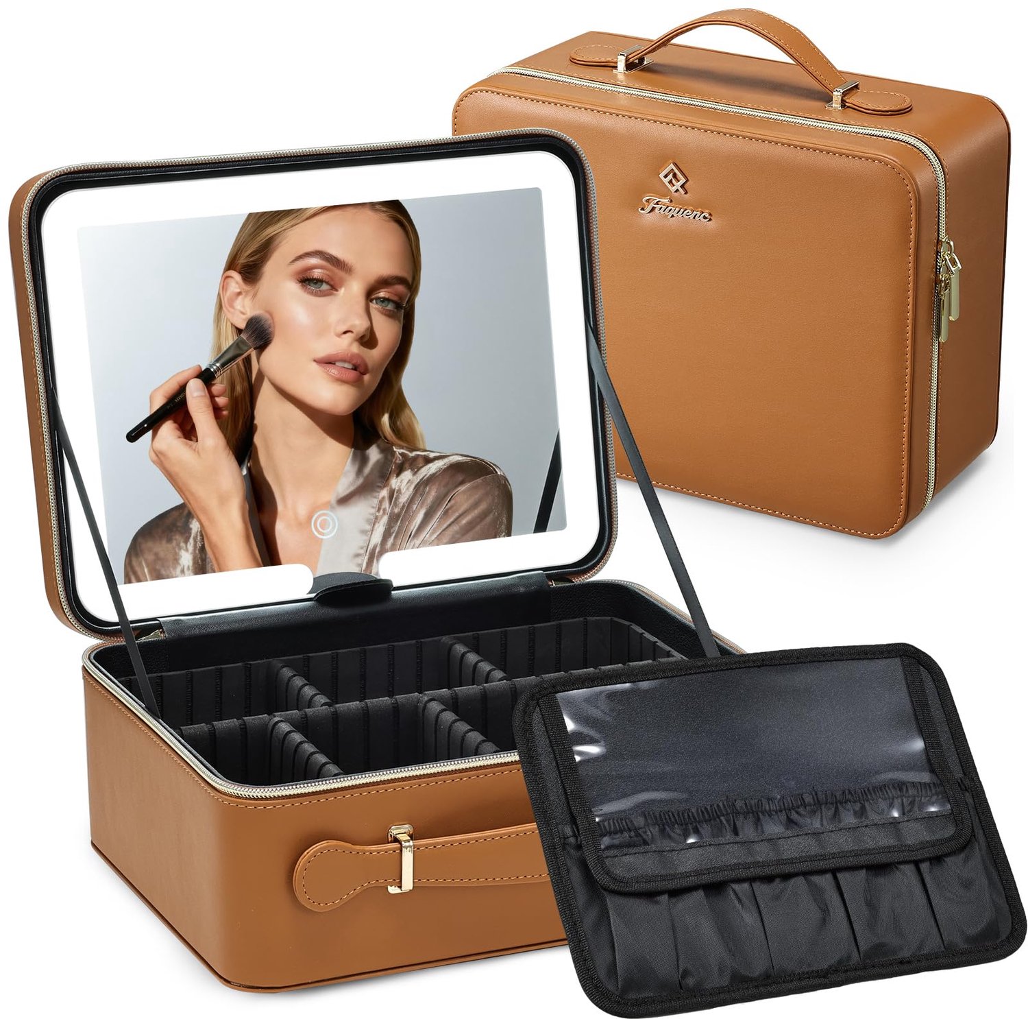 Make-uptas make-up organizer box - bruin - stijlvol ontwerp - perfect voor reizen - ShopVlot