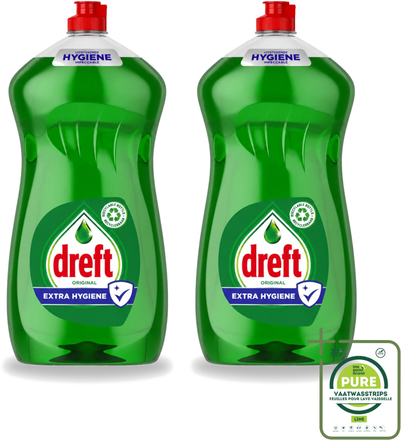 2 x Dreft Original - Vloeibaar Afwasmiddel - Extra Hygiëne - 1.2 L - Grootverpakking - Afwasmiddel Vaat - Hygiëne Vaat - Vetvrij Vaat - Vaat Reinigen - Vaat Reinigingsmiddel