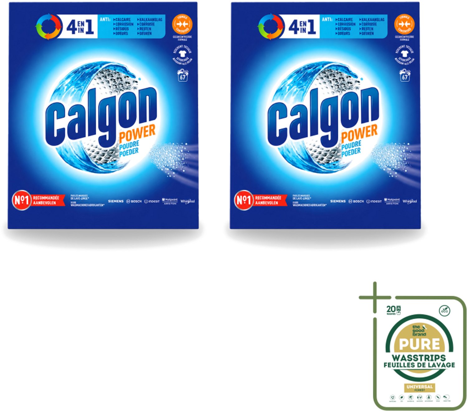 2 x Calgon - Wasmachinereiniger - Tegen Kalkaanslag / Corrosie / Wasmiddelresten / Geuren - 67 Wasbeurten - Wasstrips - Wasmachine Reinigen - Kalkvoorkomen - Corrosie Voorkomen - Wasmiddelresten Verwijderen - Geuren Verwijderen