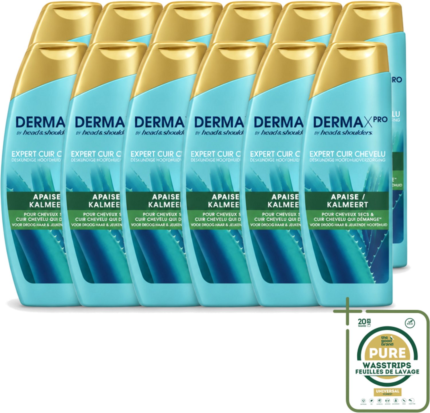 12 x Head & Shoulders - DermaX Pro - Anti-Roos Shampoo - Kalmeert - 470 ml - Wasstrips - Anti-roos Shampoo - Droge Hoofdhuid - Jeuk - Hoofdhuid Verzorging - Kalmerend Shampoo