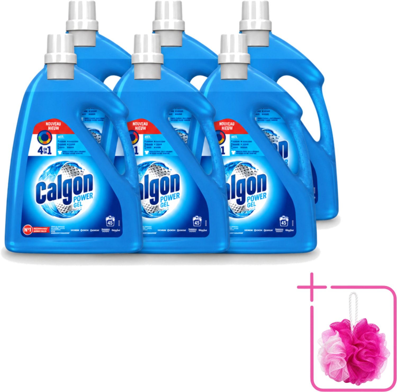 6 x Calgon - Wasmachinereiniger - Gel - Tegen Kalkaanslag / Wasmiddelresten / Geuren - 2.25 L- 45 Wasbeurten - Bulkverpakking - Wasmachine reinigen - Douchemop - Ontzakingsgel