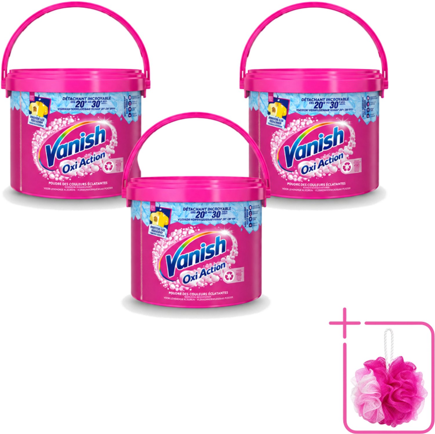 3 x Vanish Oxi Action - Vlekkenverwijderaar Poeder - Levendige Kleuren - Gekleurde Was - 2.7 Kg - Bulkverpakking - Vlekverwijderaar - Douchemop - Wasmiddel
