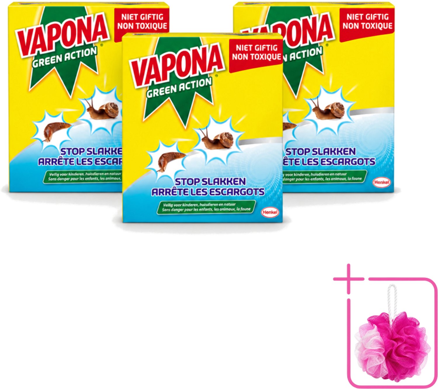 3 x Vapona - Slakkenkorrels - Green Action - Natuurlijk, Kind- & Diervriendelijk - 500g - Bulkverpakking - Anti-slakken korrels - Douchemop - Slakken bestrijding