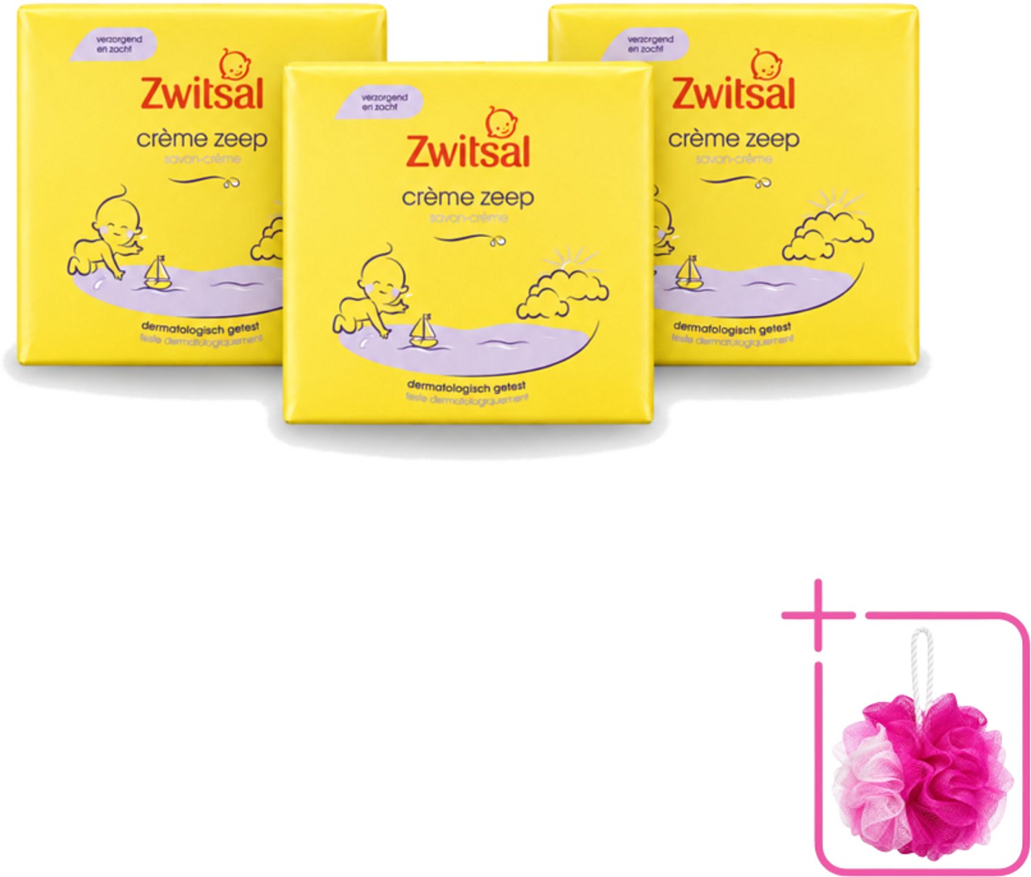 3 x Zwitsal - Babyverzorging - Crème Zeep - Milde & Voedende Reiniging - 180 g - Bulkverpakking - Babyhuid verzorging - Crème zeep