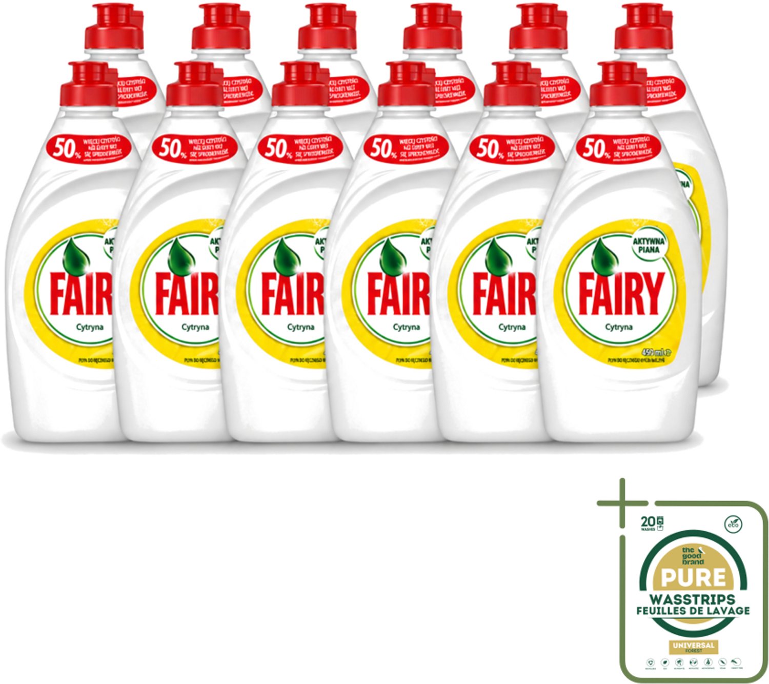 12 x Fairy – Afwasmiddel – Citroen – 450 ml - Afwasmiddel Citroen - Vaat Reinigen - Vet Verwijderen - Schone Vaat - Frisse Geur