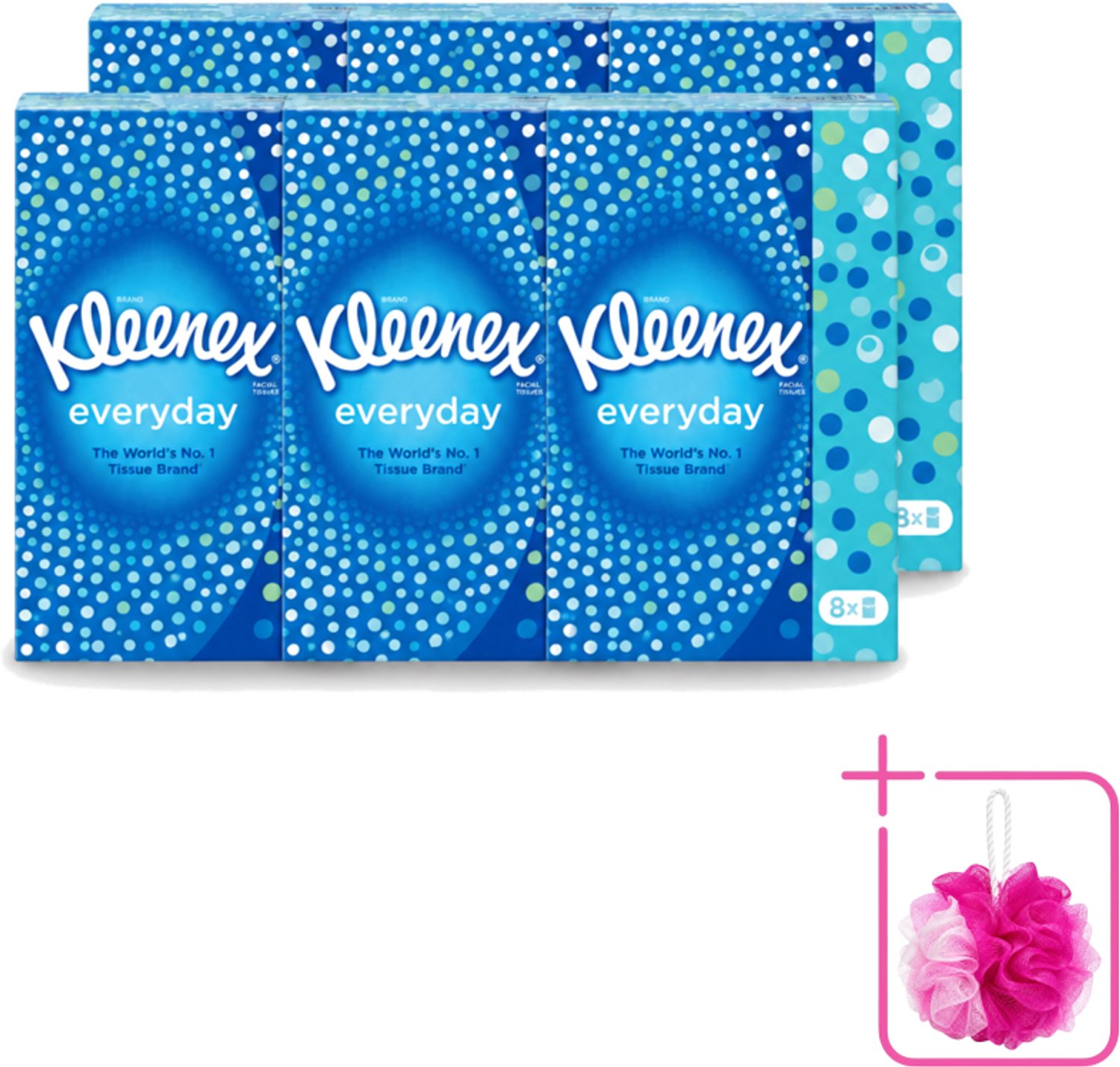 6 x Kleenex - Zakdoekjes - Everyday - 8 Pakjes Zakdoekjes - Bulkverpakking - Zakdoekjes - Douchemop - Schoonmaak