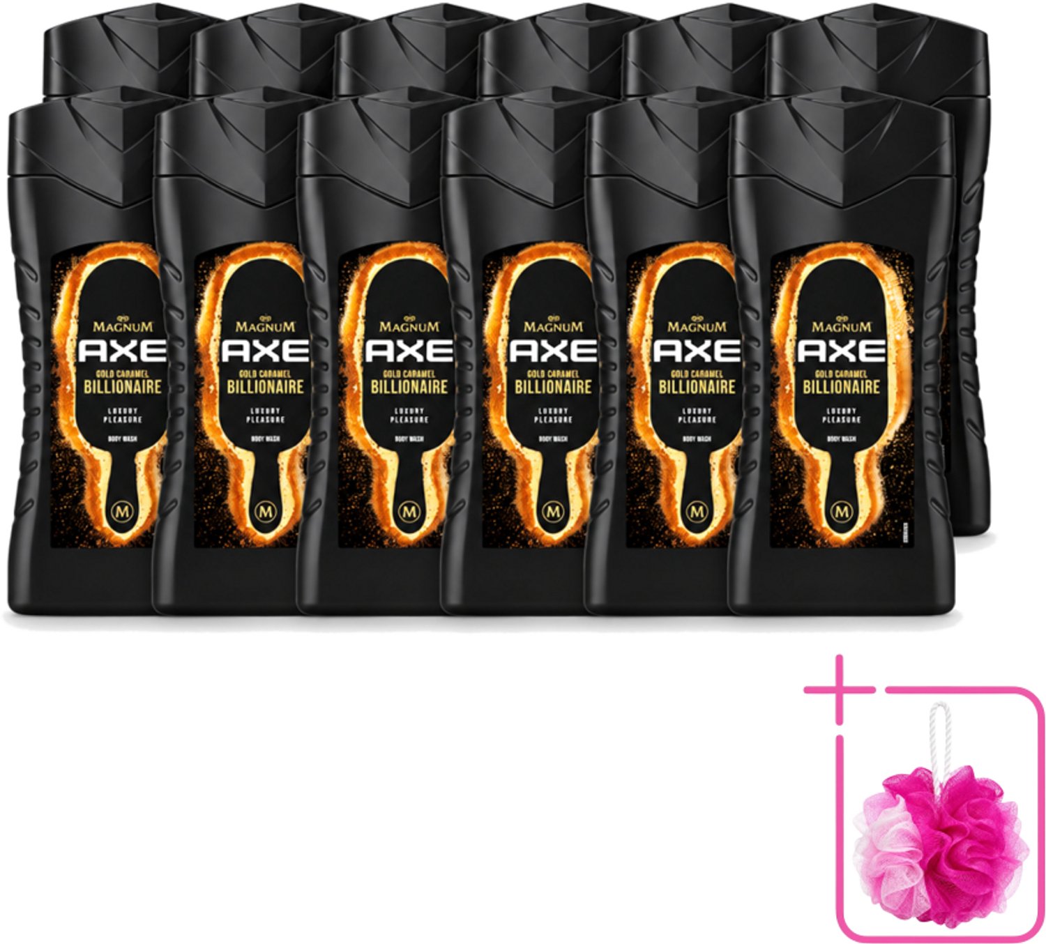 12 x Axe X Magnum - Douchegel - Gold Caramel Billionaire - 250 ml - Bulkverpakking - Douchegel - Douchemop - Lichaam