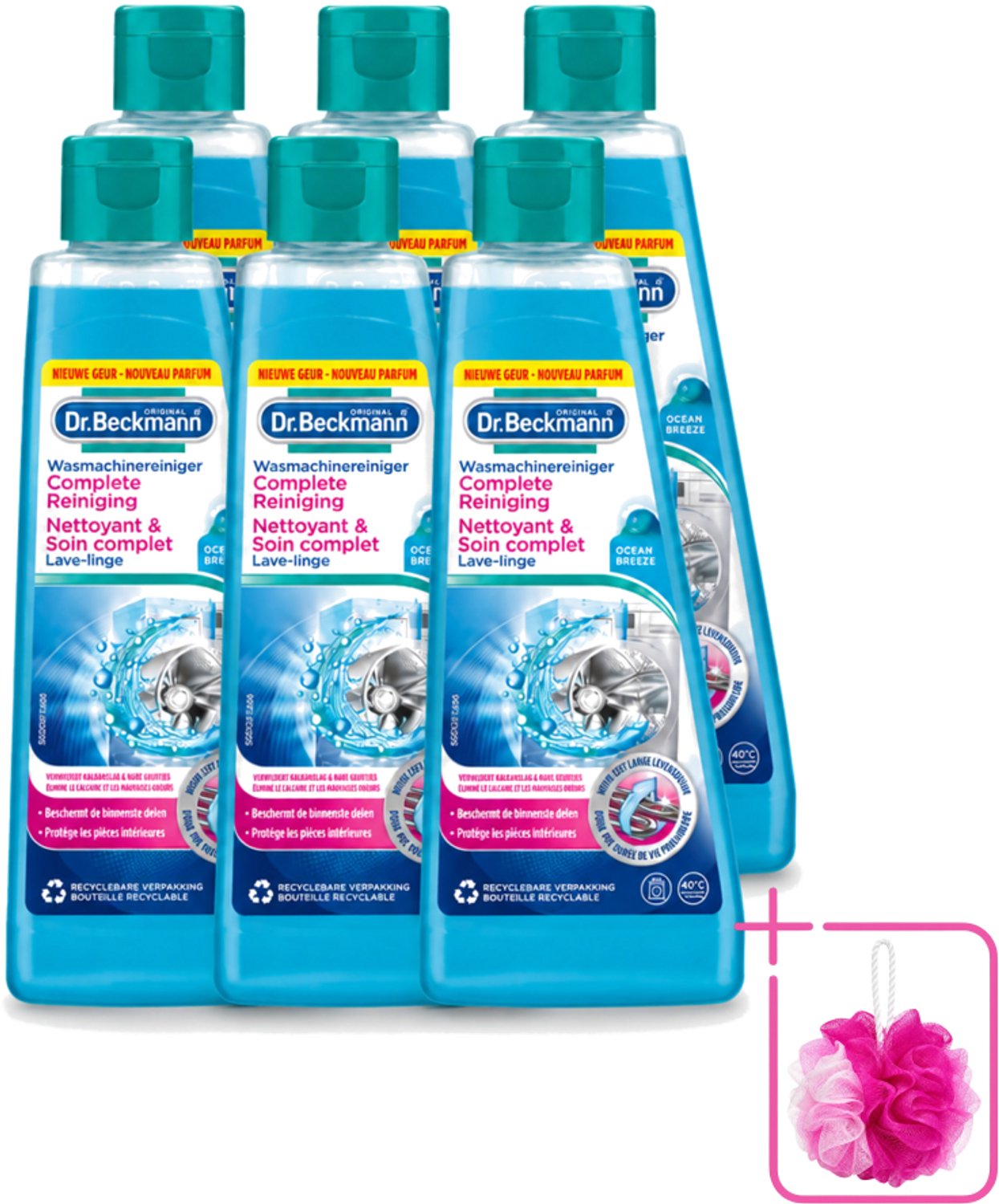 6 x Dr.Beckmann - Wasmachinereiniger - Ocean Breeze - Anti-Kalk - 250 ml - Bulkverpakking - Wasmachine reinigen - Douchemop - Kalk verwijderen