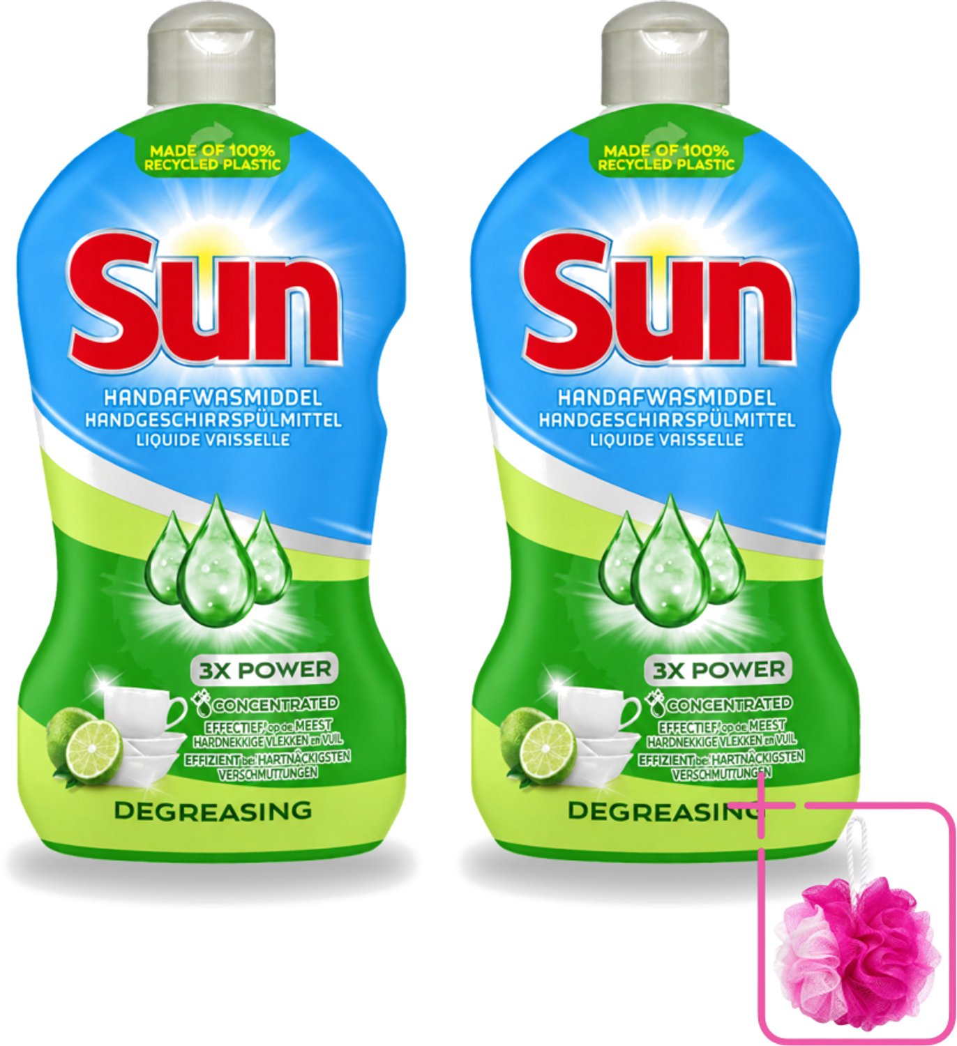 2 x Sun - Handafwasmiddel - Degreasing - Limoen - 450 ml - Bulkverpakking - Handafwasmiddel - Douchemop - Vaatwas