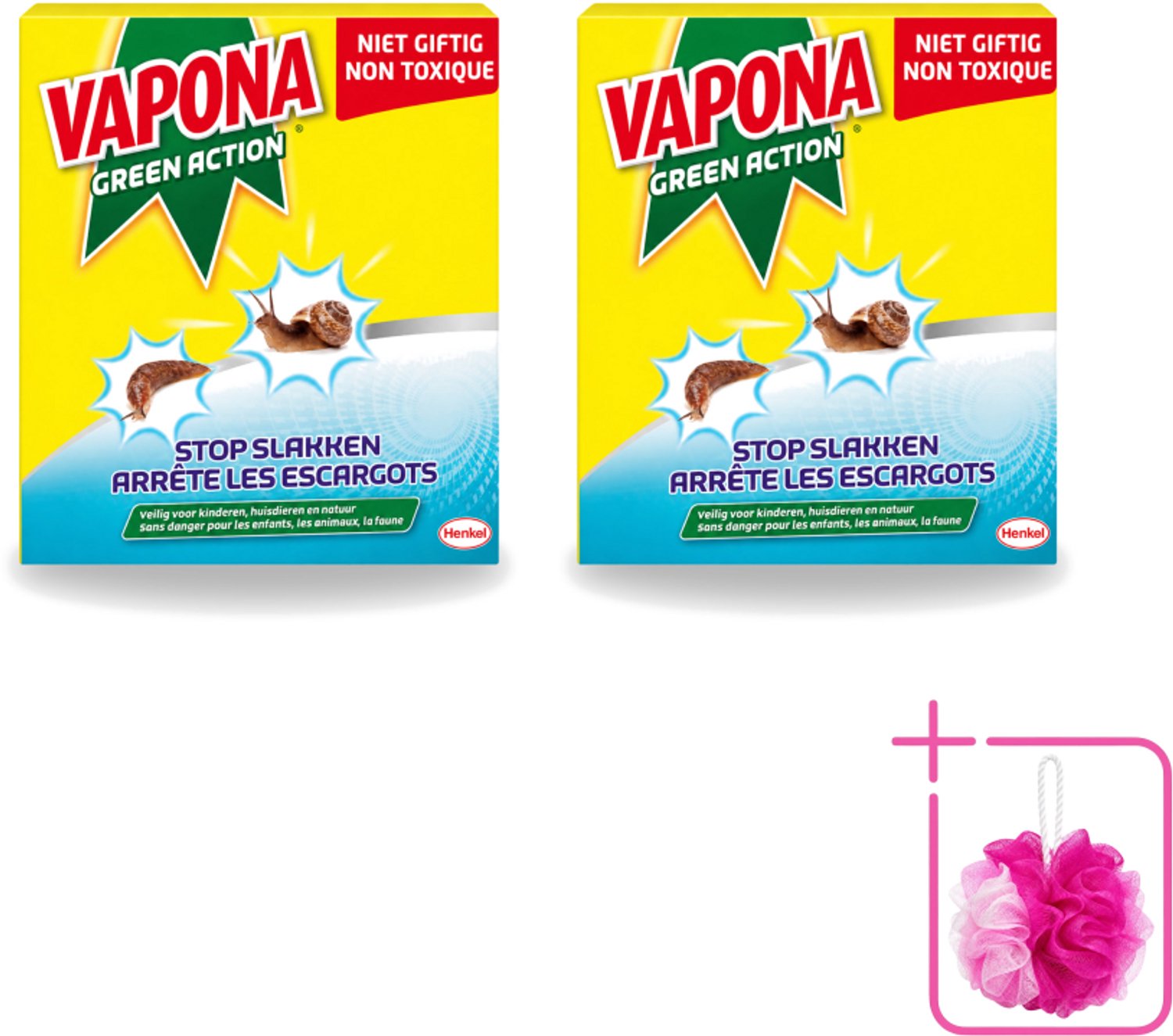 2 x Vapona - Slakkenkorrels - Green Action - Natuurlijk, Kind- & Diervriendelijk - 500g - Bulkverpakking - Anti-slakken korrels - Douchemop - Slakken bestrijding