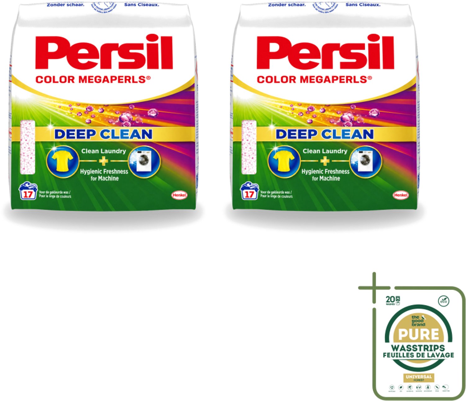 2 x Persil Color Megaperls - Deep Clean - Waspoeder - Gekleurde Was - 17 Wasbeurten - Wasstrips - Waspoeder - Wasbeurt - Kleurbehoud - Vlekverwijdering - Frisheid
