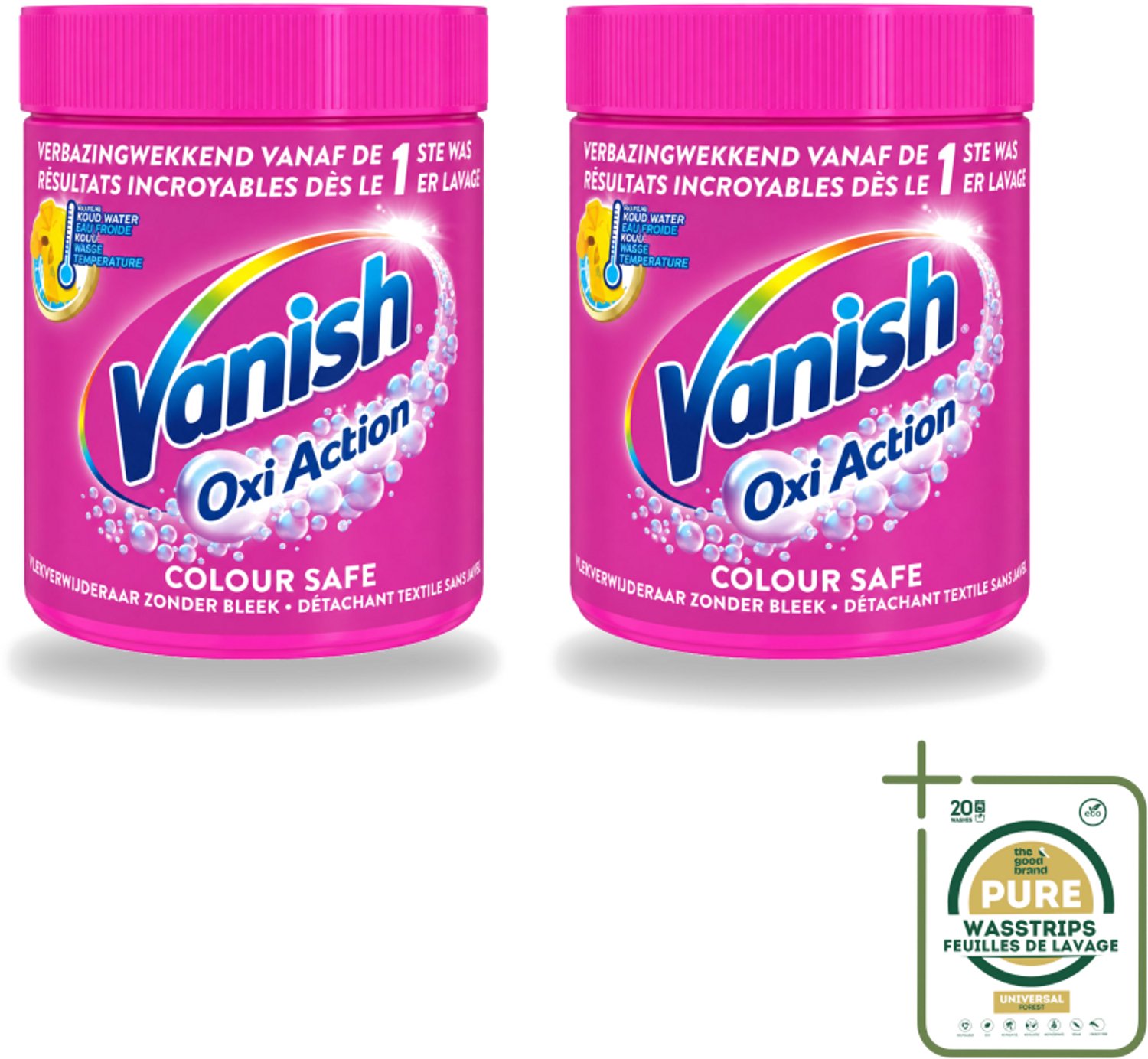 2 x Vanish Oxi Action - Veilige Kleur - Vlekkenverwijderaar Poeder - Zonder Bleek - Gekleurde Was - 550 Gram - Wasstrips - Vlekkenverwijderaar - Kleur Veilig - Poeder - Koud Water - Gekleurde Was
