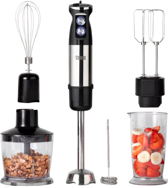 GoodForce 7-delige staafmixer set - 1000 W - 12 snelheden - RVS