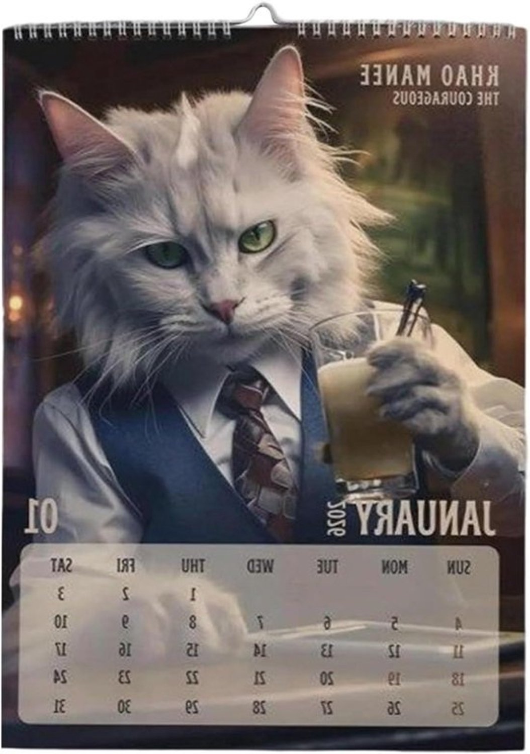 Kattenkalender 2026 - Wandkalender Humor - Jaar Plannen - Maandelijks Wisselende Motieven - 28 x 20 cm - Multicolor