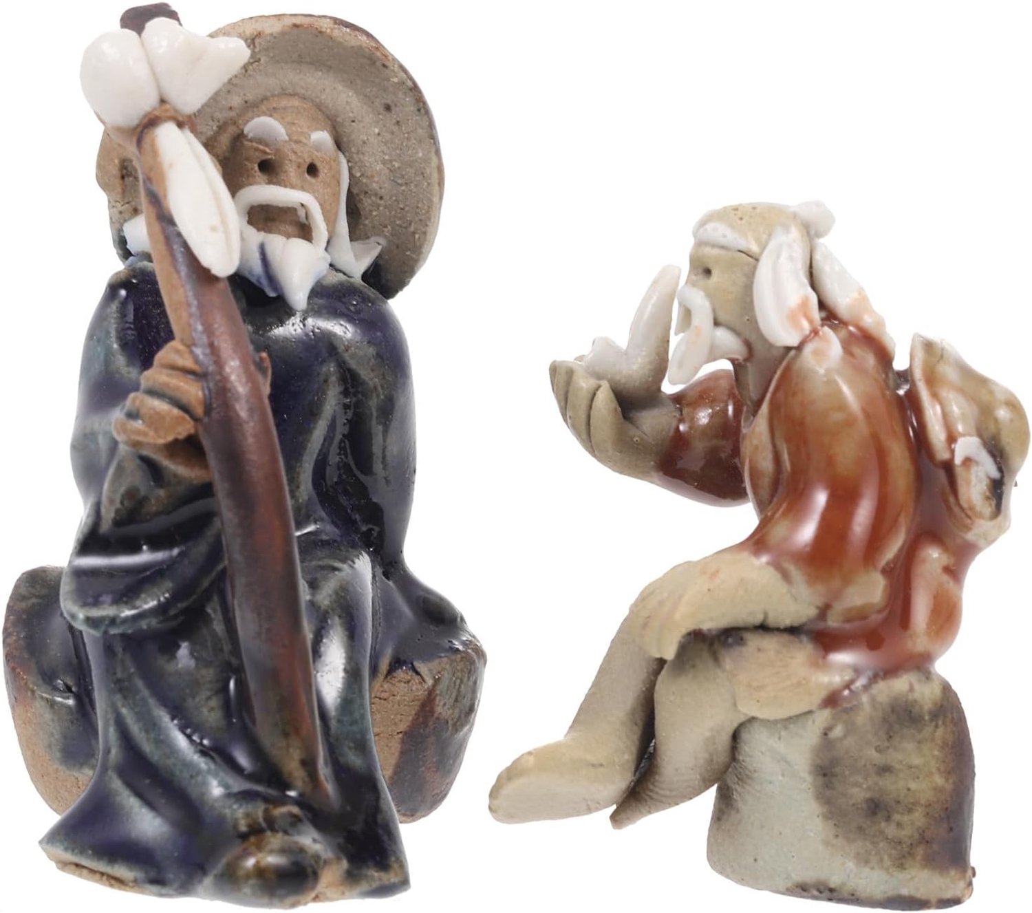 miniatuur keramische figuren - 2 stuks - bonsai ornamenten - levendige tuindecoratie - ShopVlot